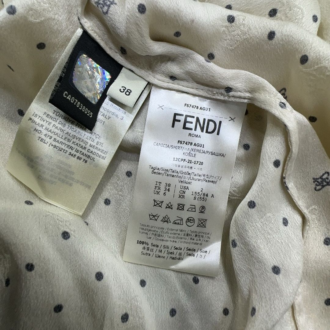 Fendi Fendi Polka Dot Silk Button Up Shirt IT 38 Size XS / US 0-2 / IT 36-38 - 3 Thumbnail