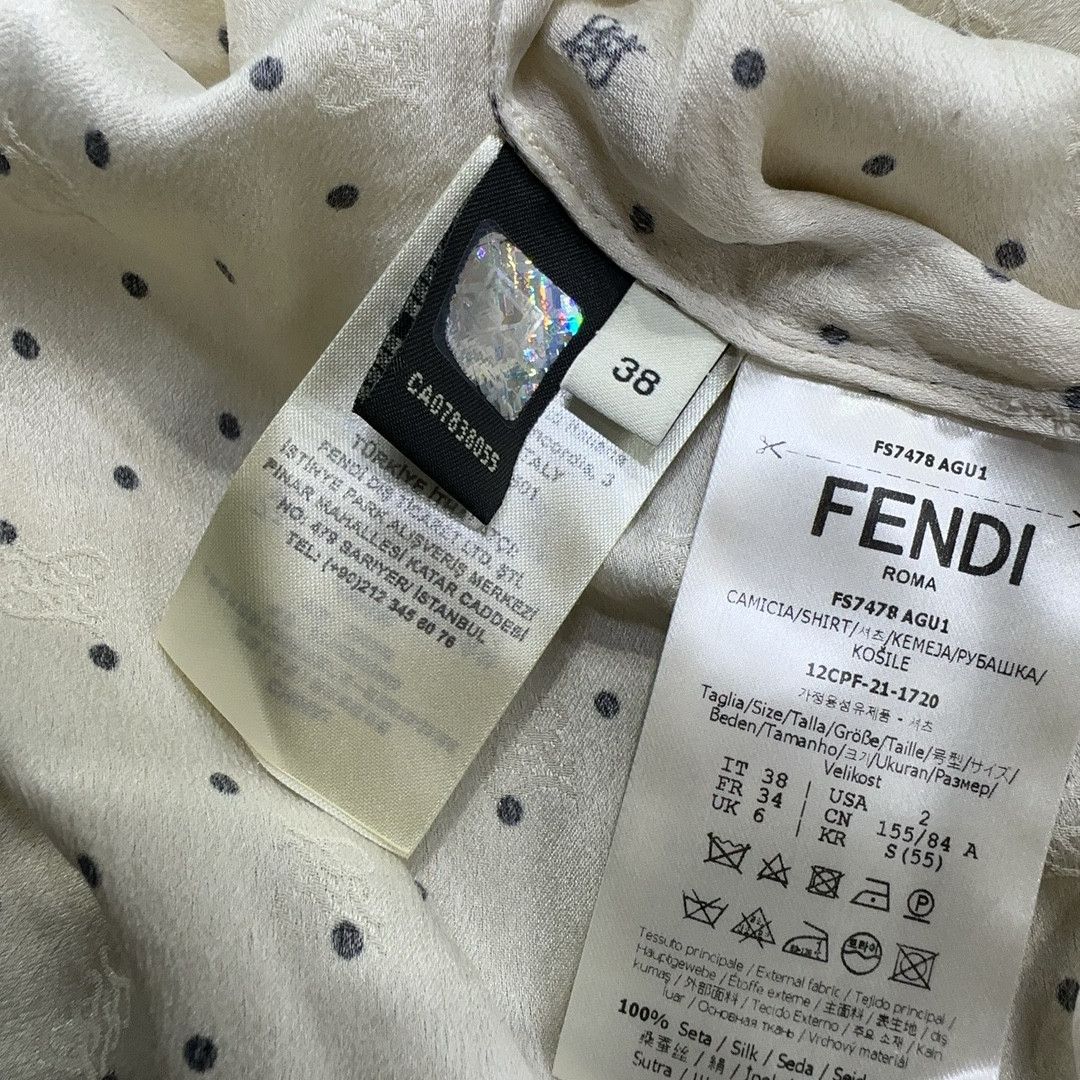 Fendi Fendi Polka Dot Silk Button Up Shirt IT 38 Size XS / US 0-2 / IT 36-38 - 4 Thumbnail