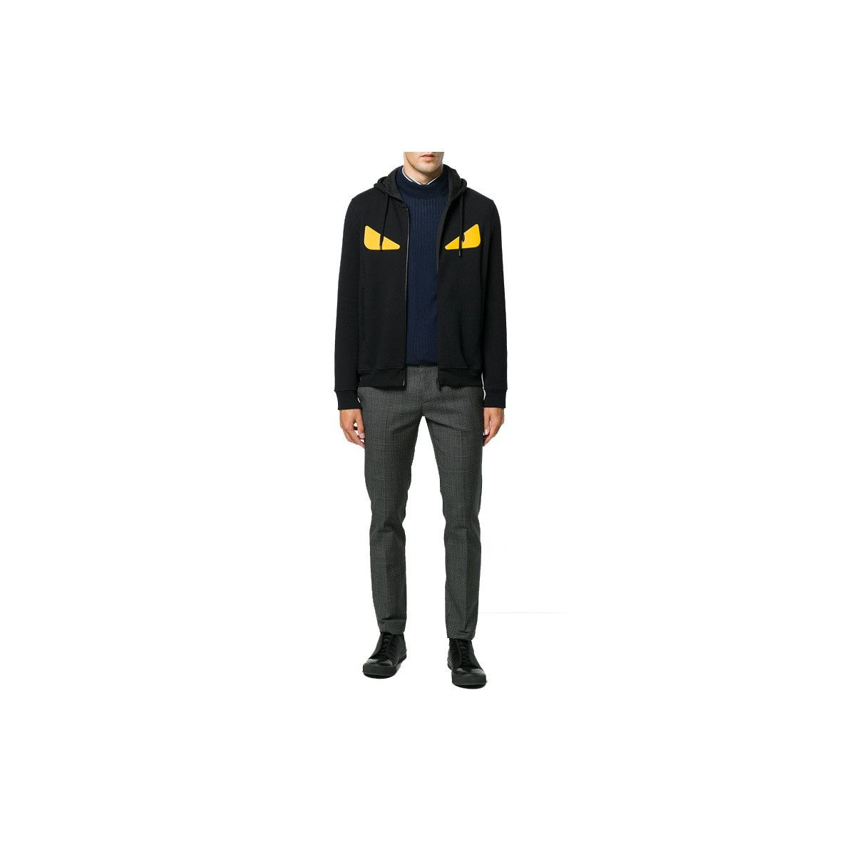 Fendi Fendi Monster Eyes Zip-Up Hoodie Size S Size US S / EU 44-46 / 1 - 7 Thumbnail