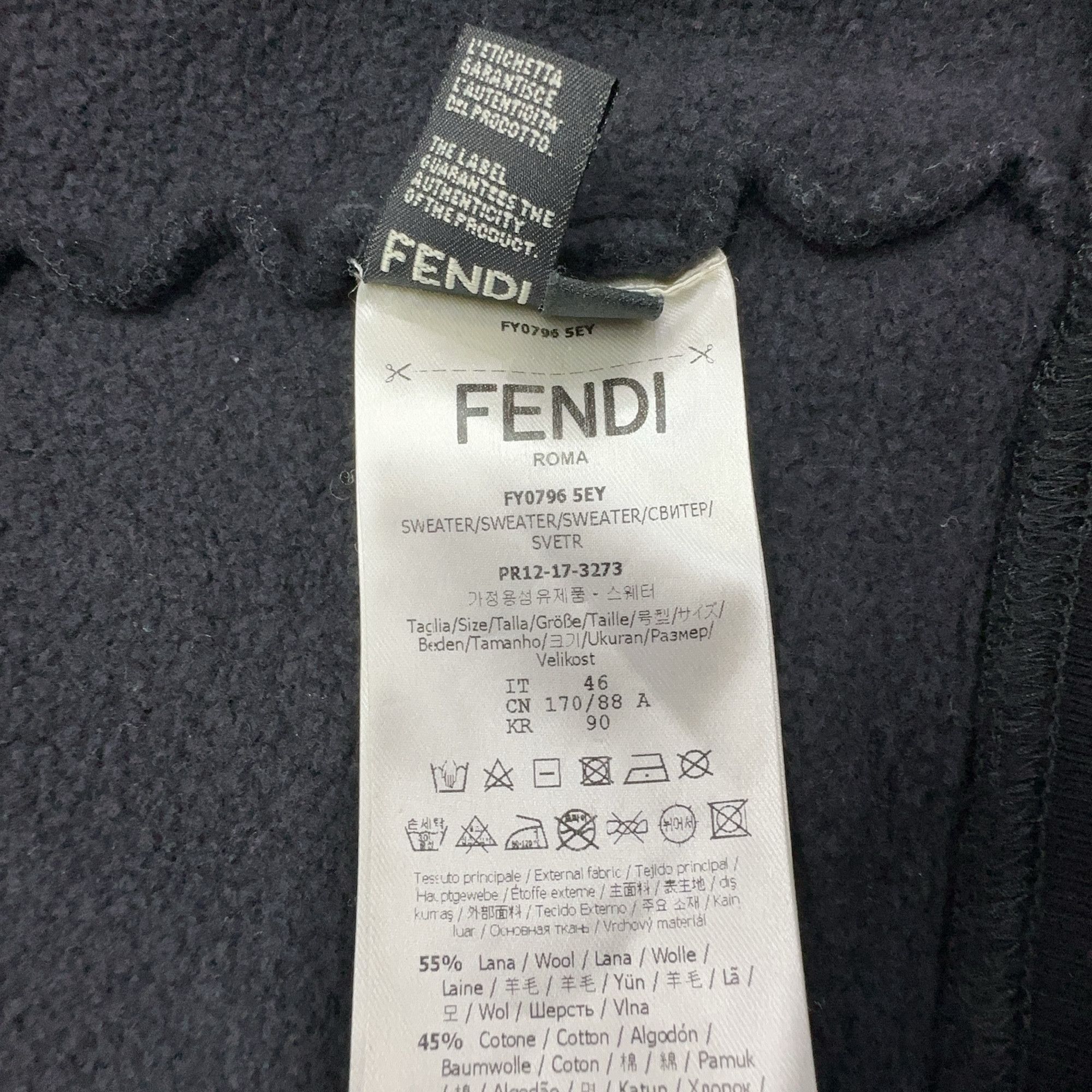 Fendi Fendi Monster Eyes Zip-Up Hoodie Size S Size US S / EU 44-46 / 1 - 5 Thumbnail