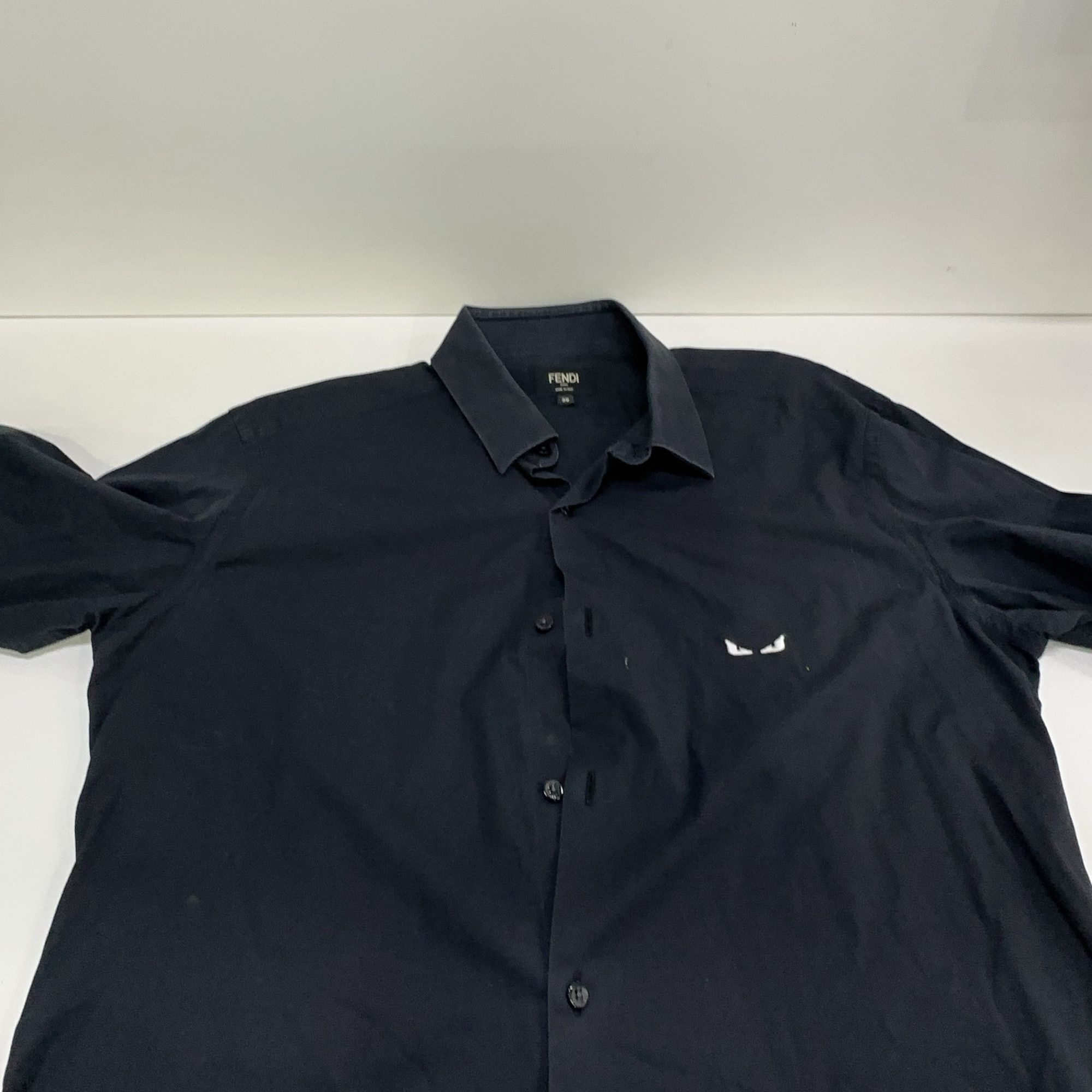 Fendi Fendi Black Bug Eyes Button Up Shirt Size M Size US M / EU 48-50 / 2 - 9 Thumbnail