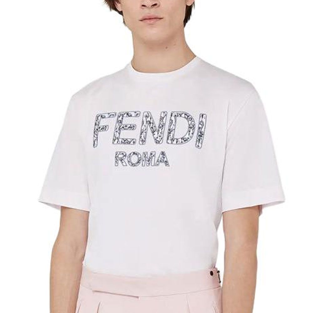 Fendi Fendi Roma Logo Print T-Shirt Pink Size M Size US M / EU 48-50 / 2 - 14 Thumbnail
