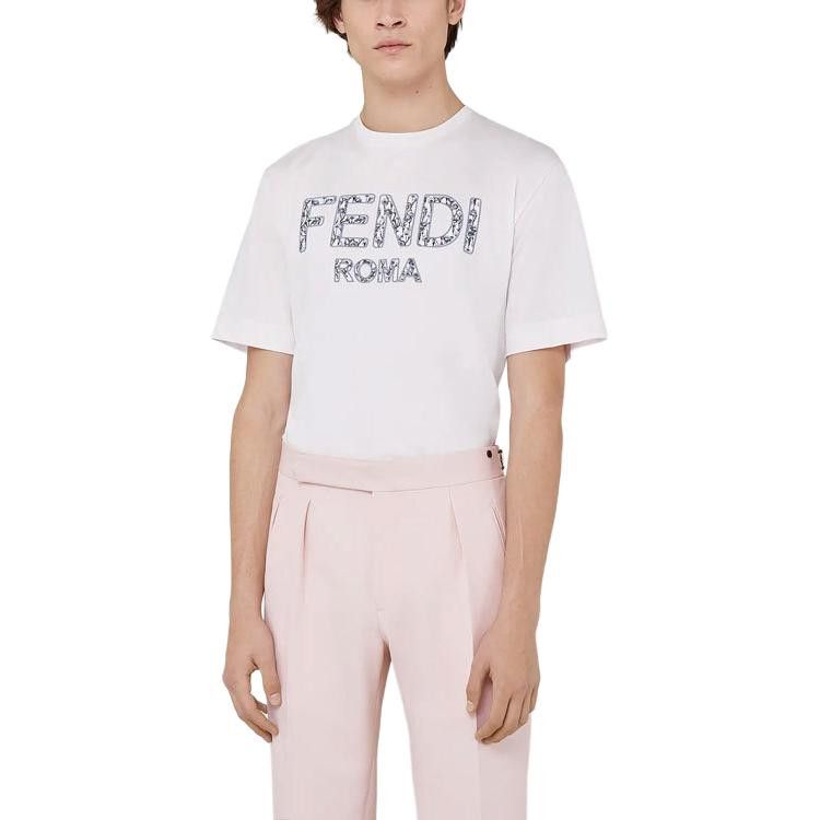 Fendi Fendi Roma Logo Print T-Shirt Pink Size M Size US M / EU 48-50 / 2 - 13 Thumbnail