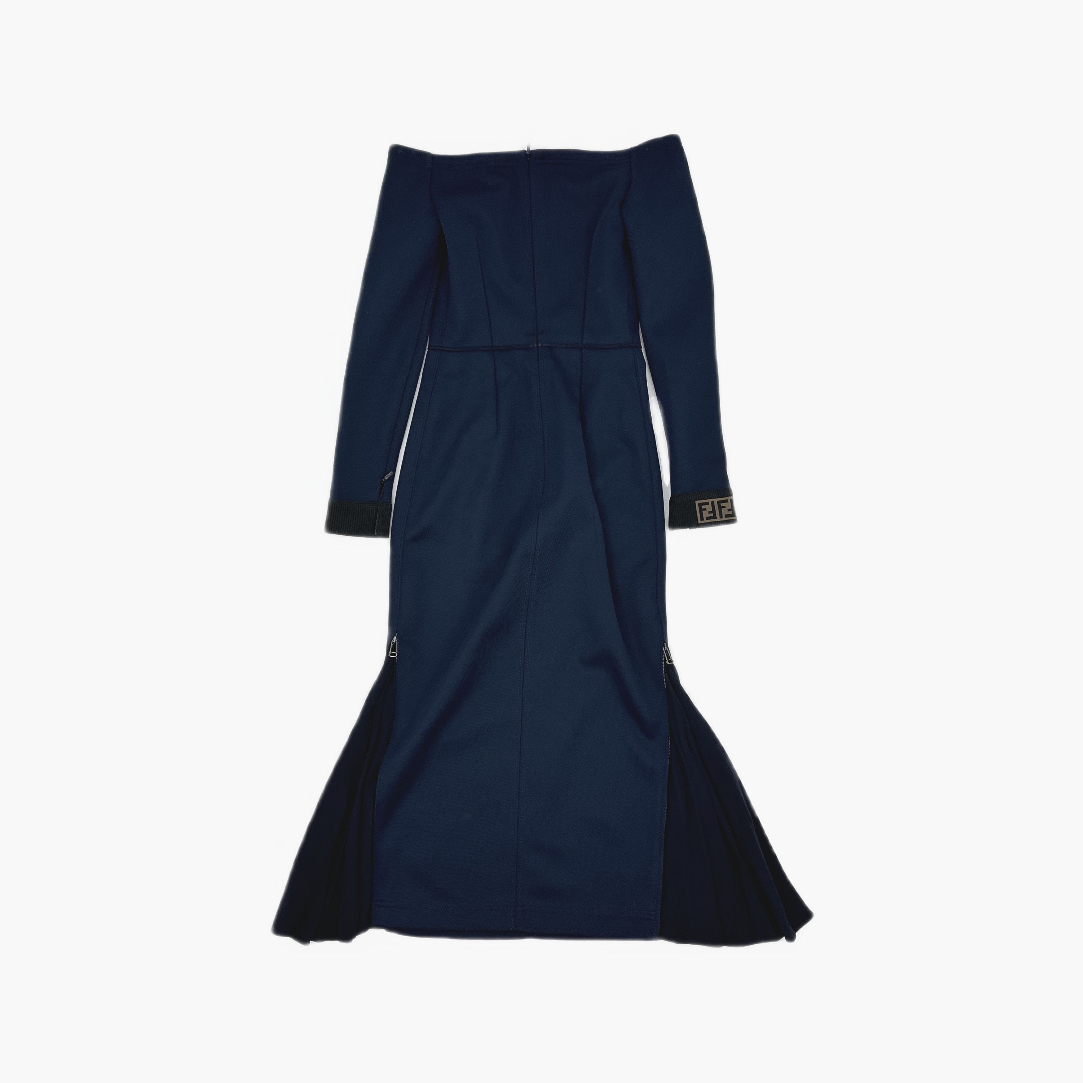 Fendi Fendi FF Logo Off-Shoulder Midi Dress Size 36 Size XS / US 0-2 / IT 36-38 - 2 Thumbnail