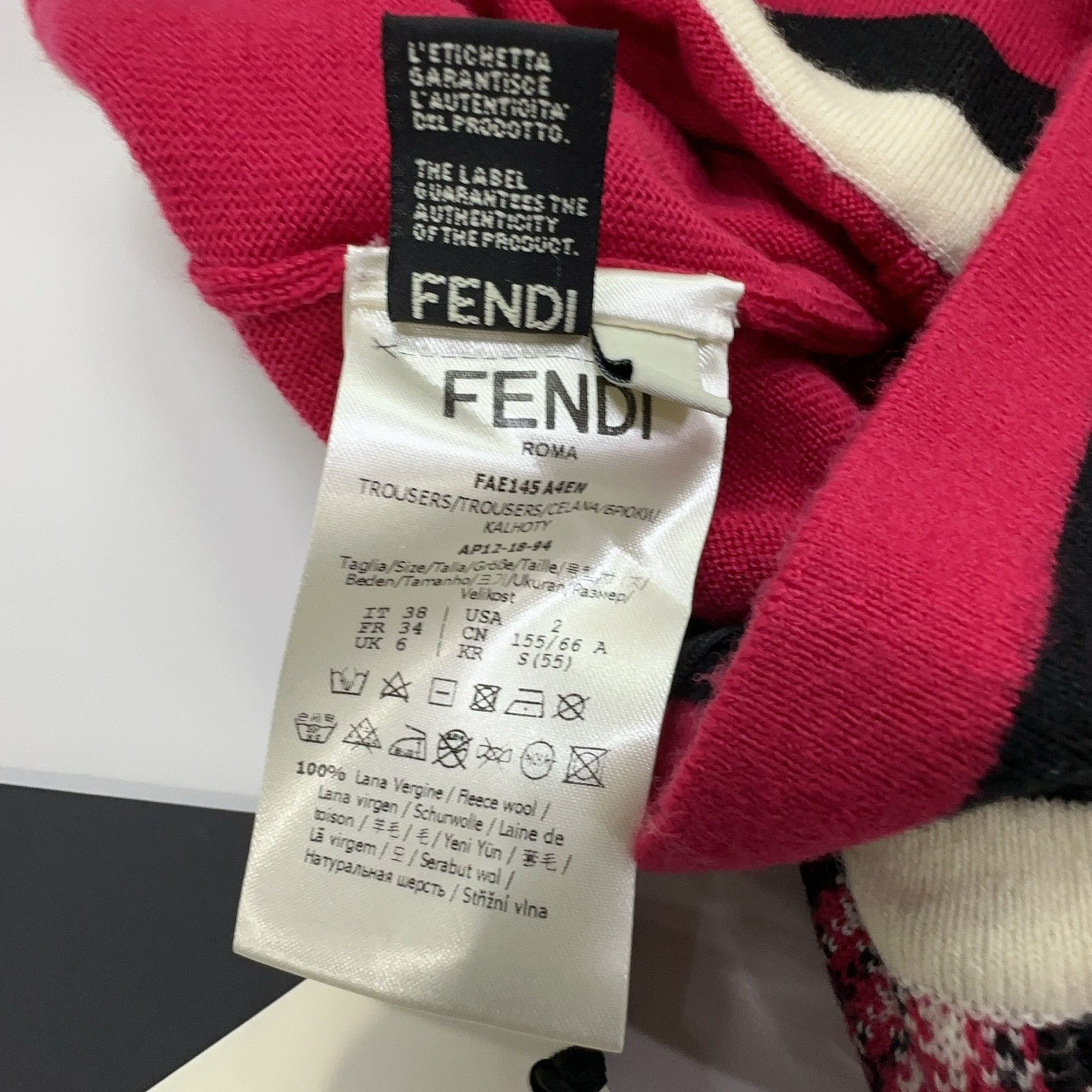 Fendi Fendi Houndstooth Trim Knit Joggers Size 38 Size 26" / US 2 / IT 38 - 4 Thumbnail