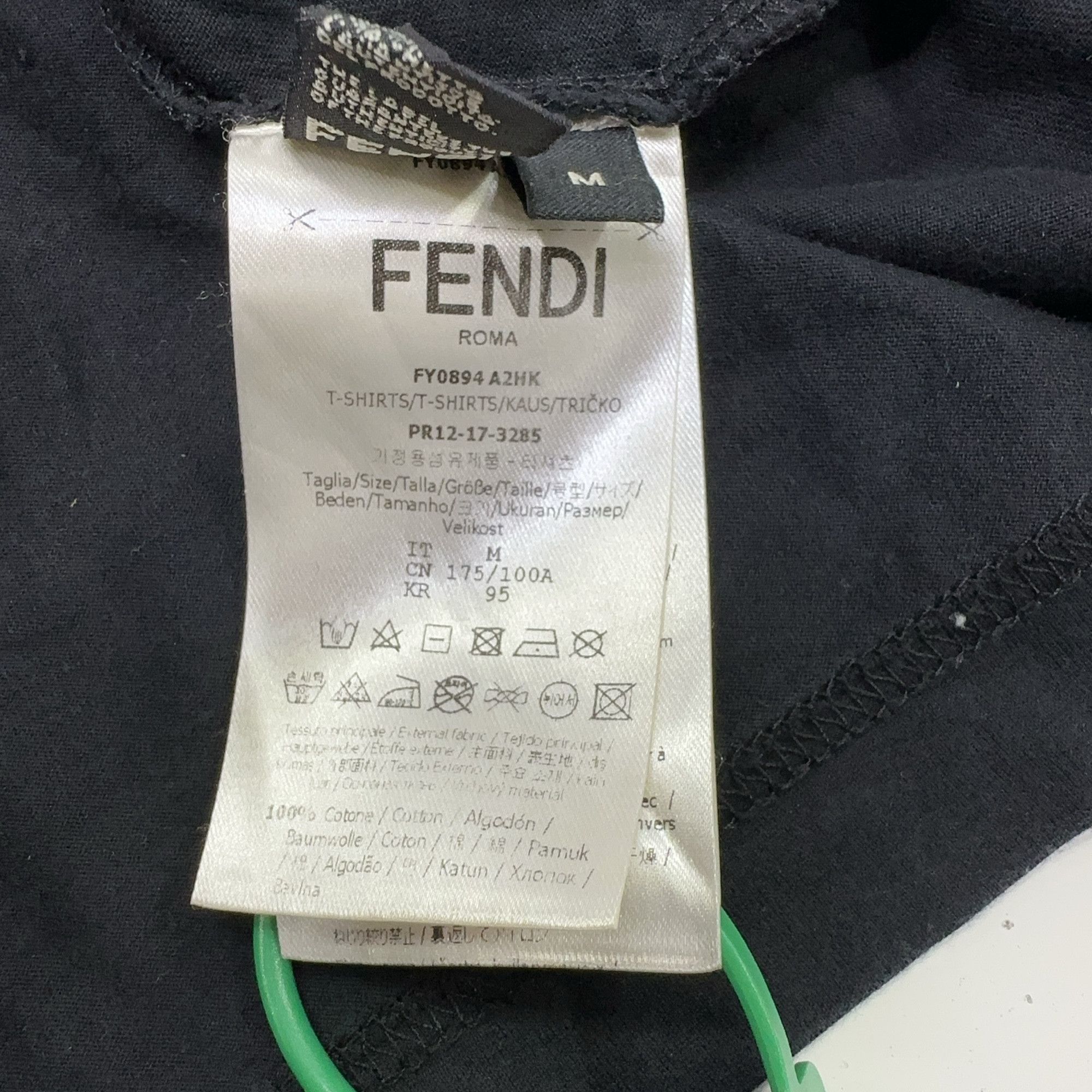 Fendi Fendi Karl Lagerfeld Crystal Logo T-Shirt Black Size M Size US M / EU 48-50 / 2 - 5 Thumbnail