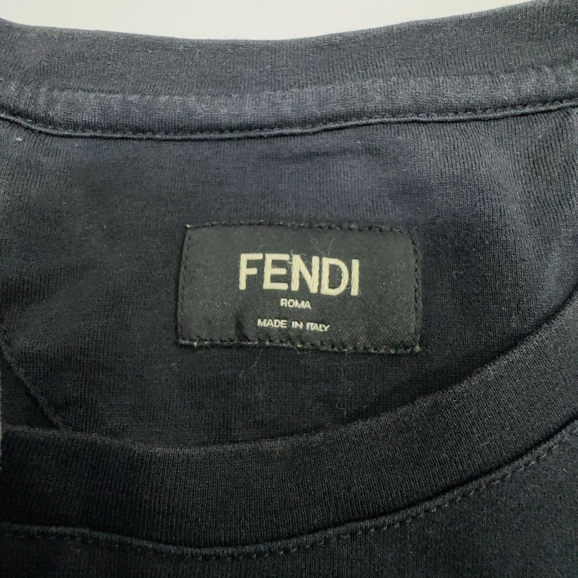 Fendi Fendi Karl Lagerfeld Crystal Logo T-Shirt Black Size M Size US M / EU 48-50 / 2 - 3 Thumbnail