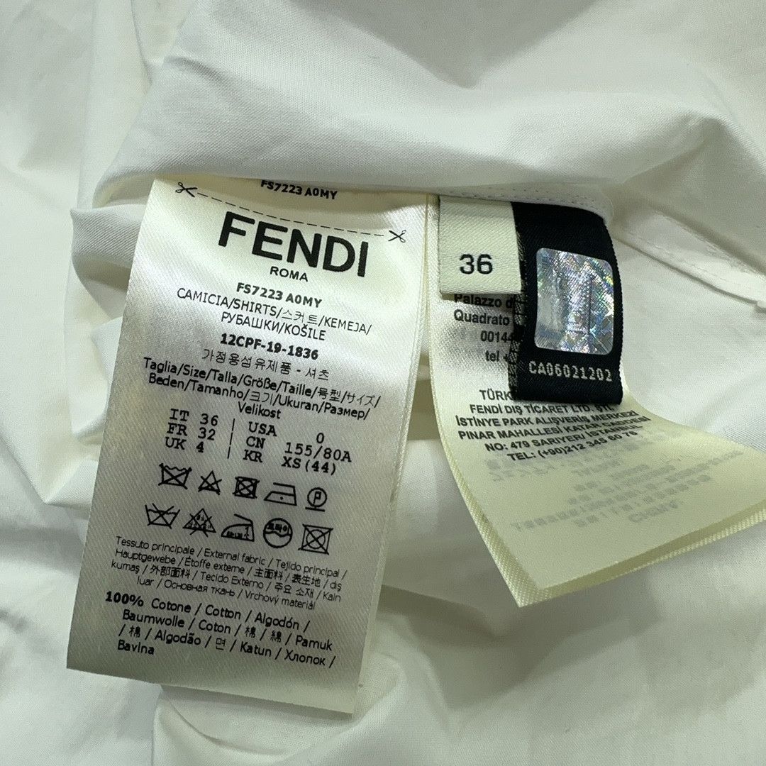 Fendi Fendi White Cotton Button Up Shirt Size IT 36 Size XS / US 0-2 / IT 36-38 - 4 Thumbnail