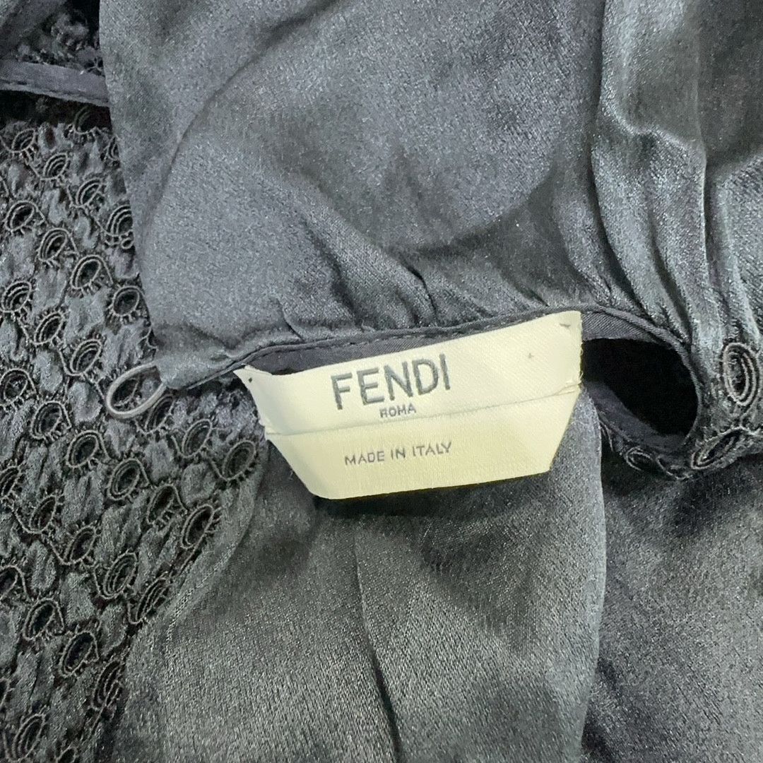 Fendi Fendi Black Silk Long Sleeve Maxi Dress Size IT 38 Size XS / US 0-2 / IT 36-38 - 3 Thumbnail