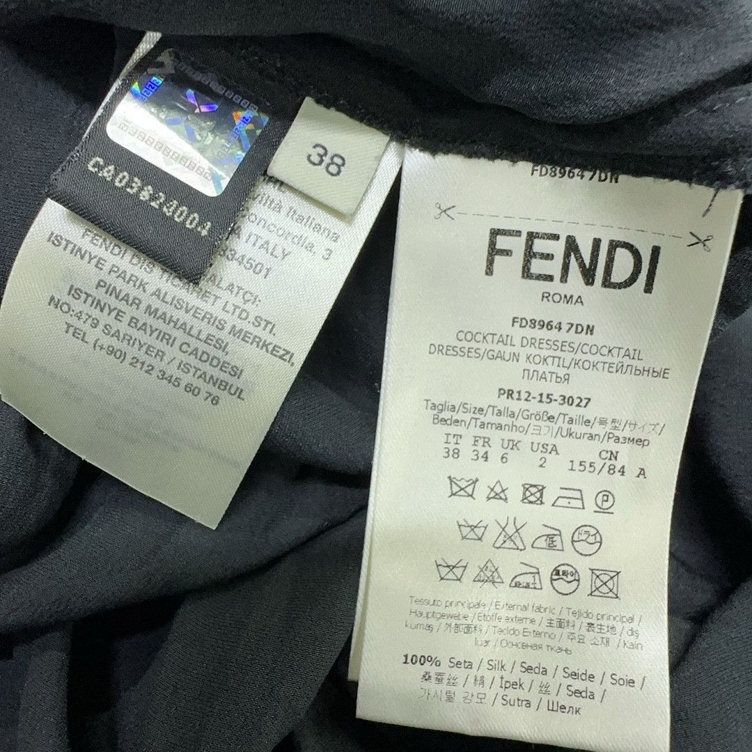 Fendi Fendi Black Silk Long Sleeve Maxi Dress Size IT 38 Size XS / US 0-2 / IT 36-38 - 4 Thumbnail