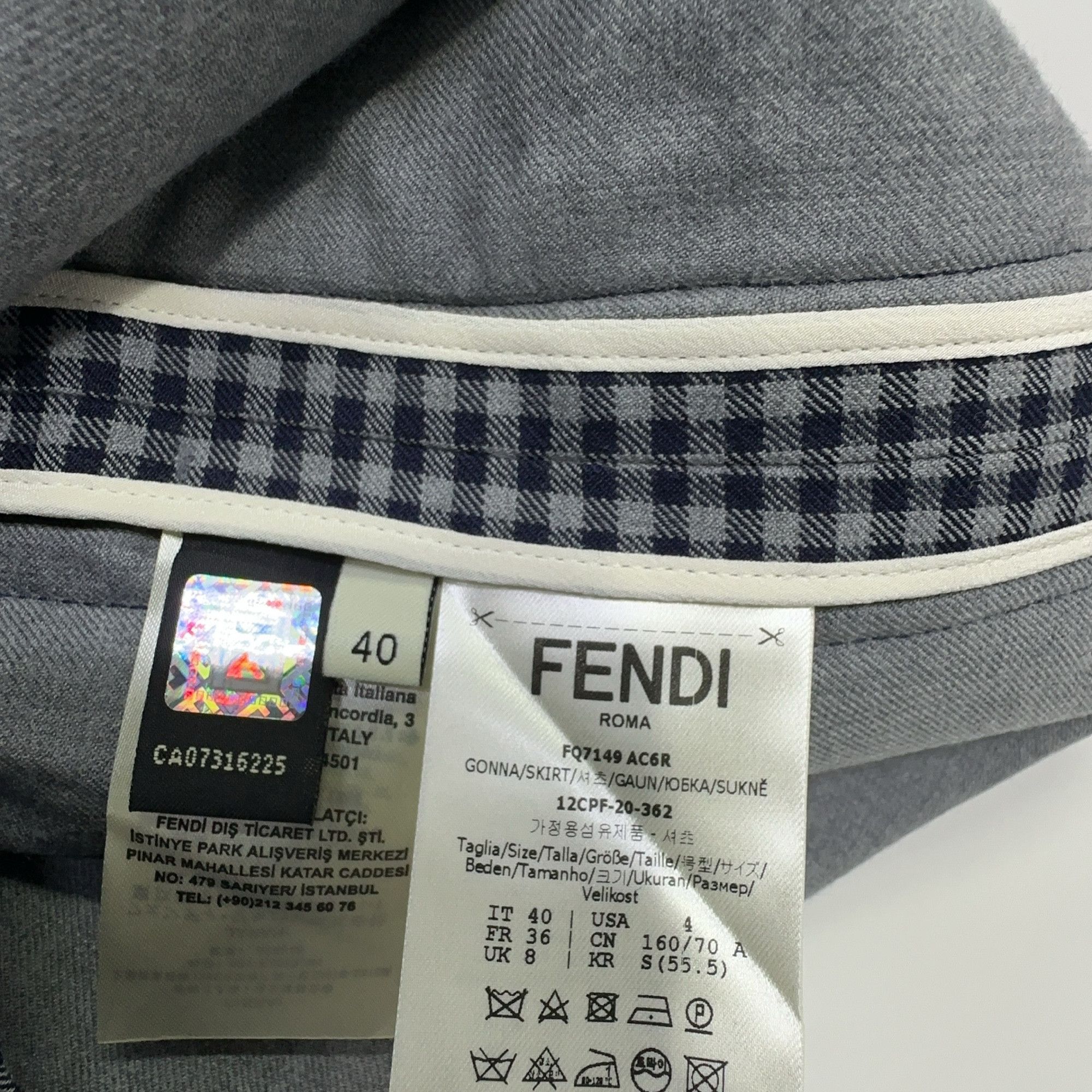 Fendi Fendi Check Wool Skirt Size 40 Size 27" / US 4 / IT 40 - 4 Thumbnail