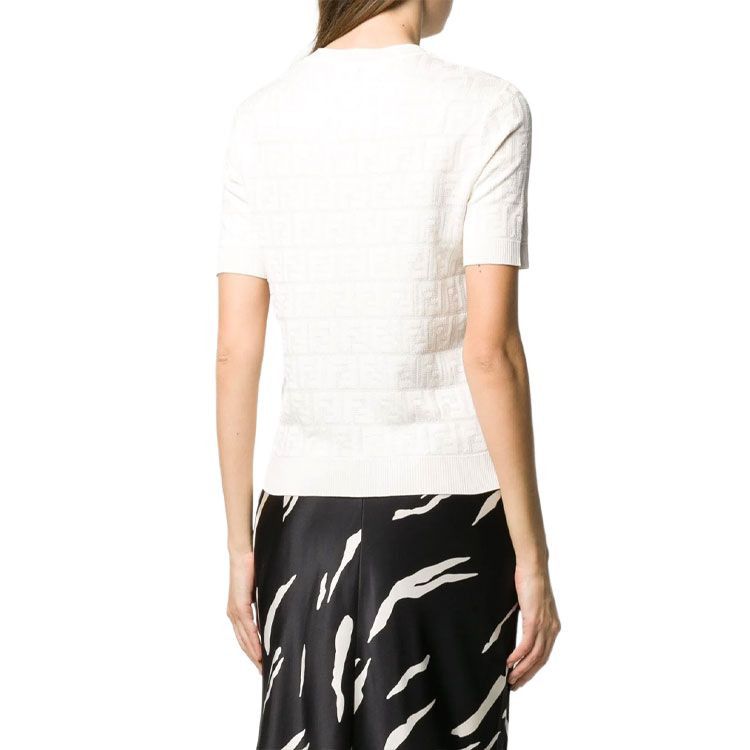 Fendi Fendi FF Monogram Short Sleeve Sweater Size 38 Size XS / US 0-2 / IT 36-38 - 12 Thumbnail