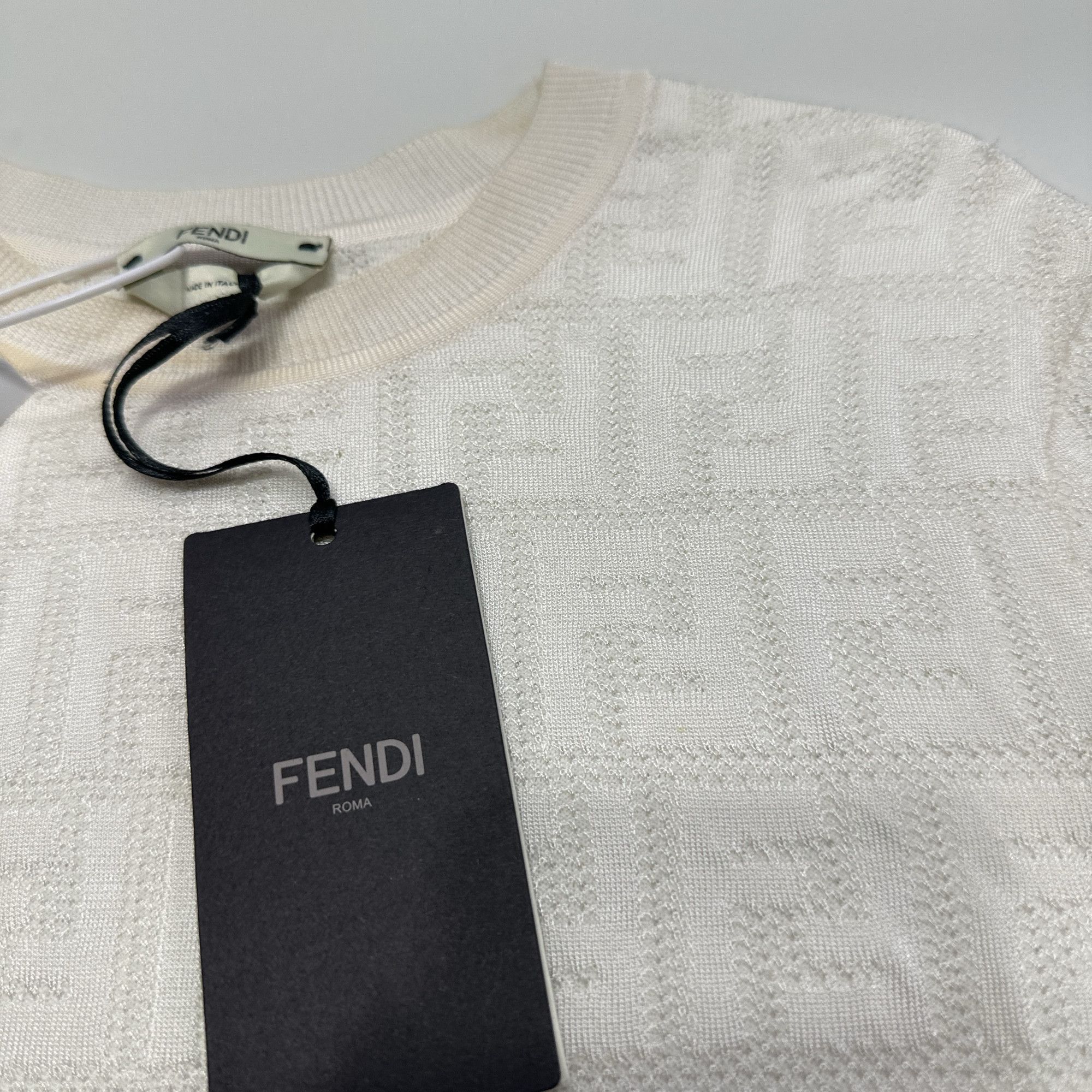 Fendi Fendi FF Monogram Short Sleeve Sweater Size 38 Size XS / US 0-2 / IT 36-38 - 4 Thumbnail