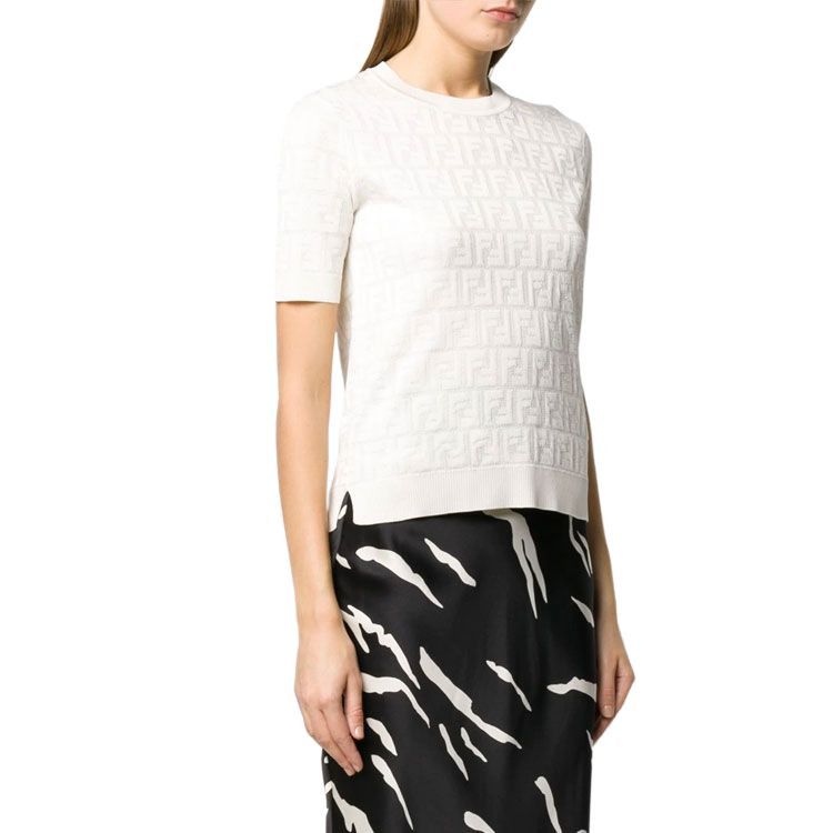 Fendi Fendi FF Monogram Short Sleeve Sweater Size 38 Size XS / US 0-2 / IT 36-38 - 13 Thumbnail