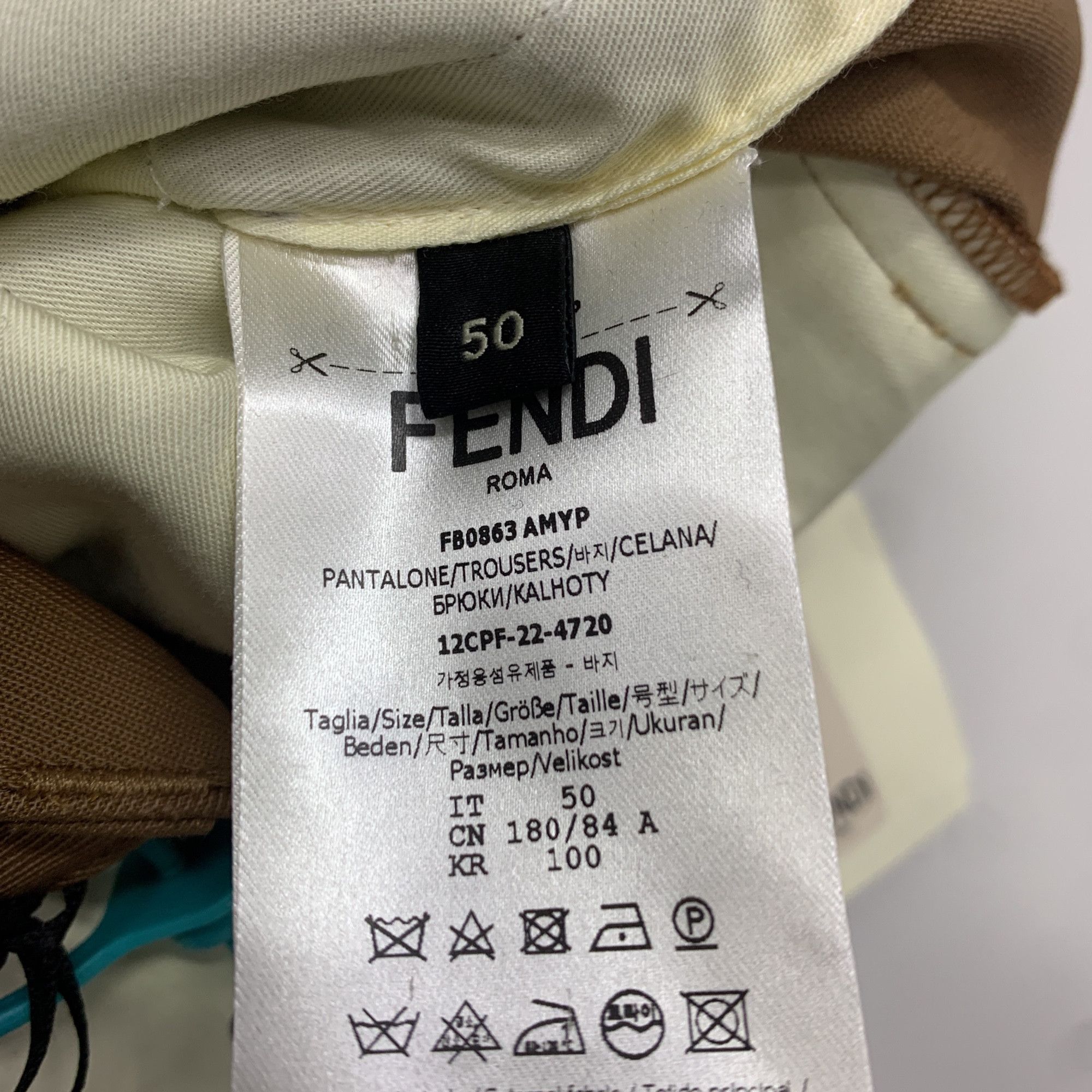 Fendi Fendi Wool Straight Leg Trousers Size 34 Size US 34 / EU 50 - 2 Thumbnail