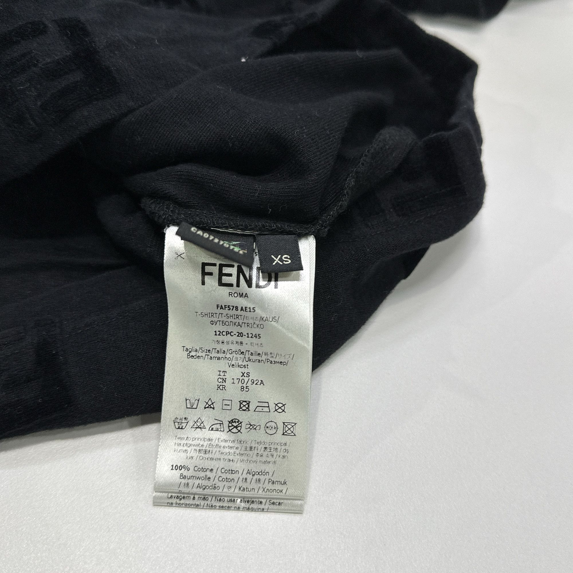 Fendi Fendi FF Logo T-Shirt Black Size XS Size US XS / EU 42 / 0 - 5 Thumbnail
