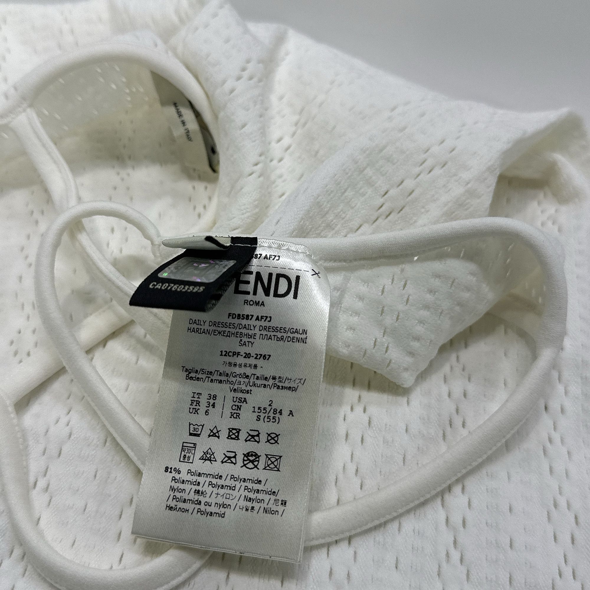 Fendi Fendi White Tank Midi Dress Size 38 Size XS / US 0-2 / IT 36-38 - 5 Thumbnail