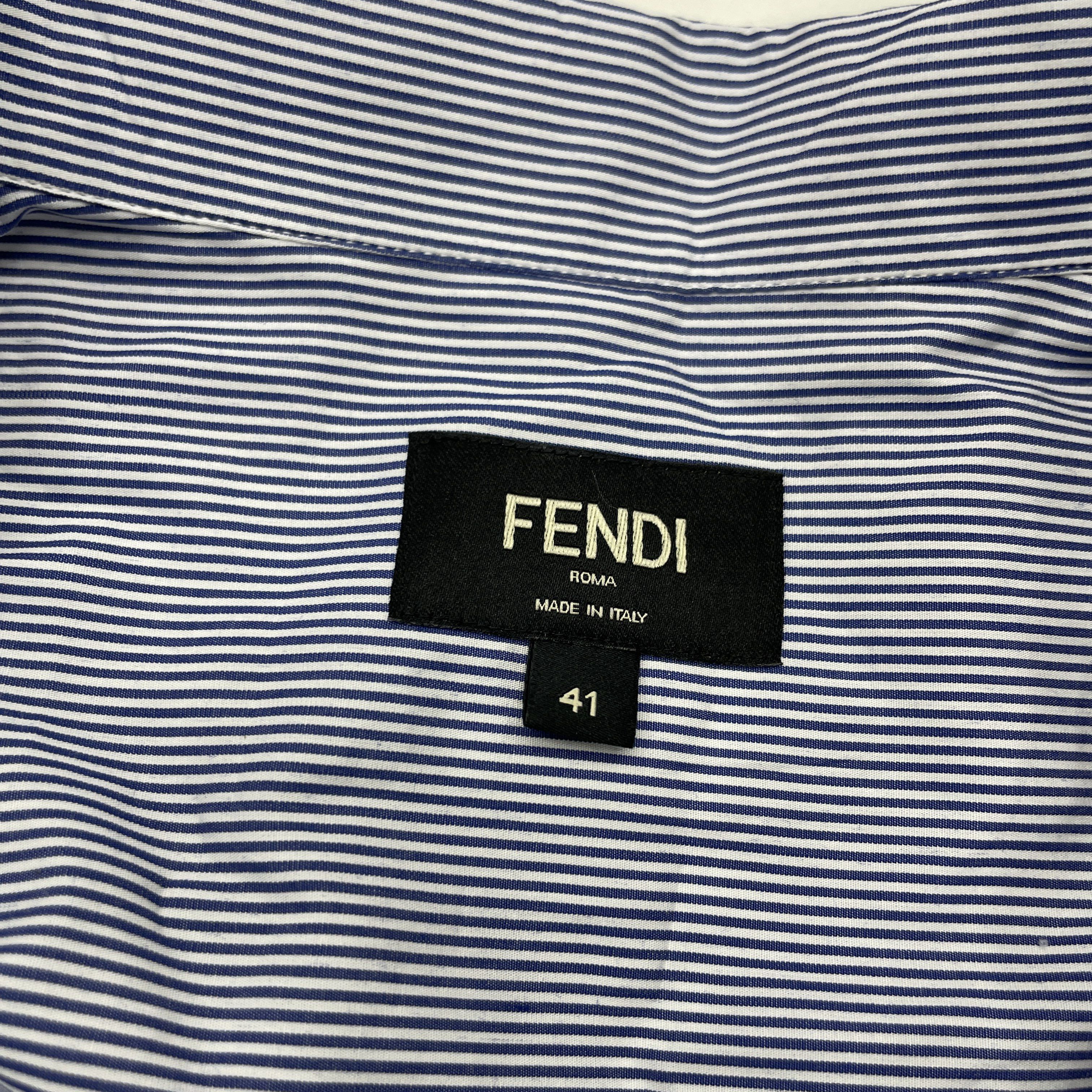 Fendi FENDI Striped Button Up Shirt Size L Size US L / EU 52-54 / 3 - 3 Thumbnail