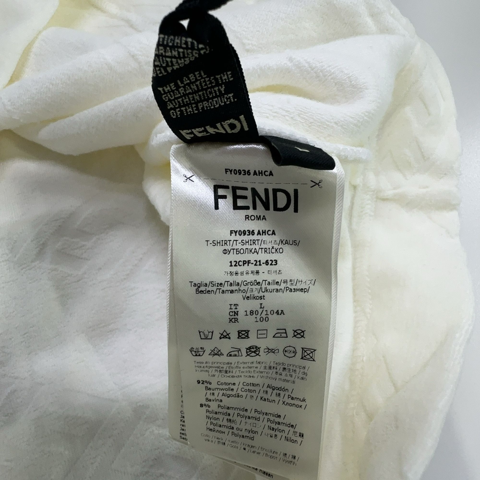 Fendi Fendi Embossed Logo T-Shirt Size L Size US L / EU 52-54 / 3 - 5 Thumbnail