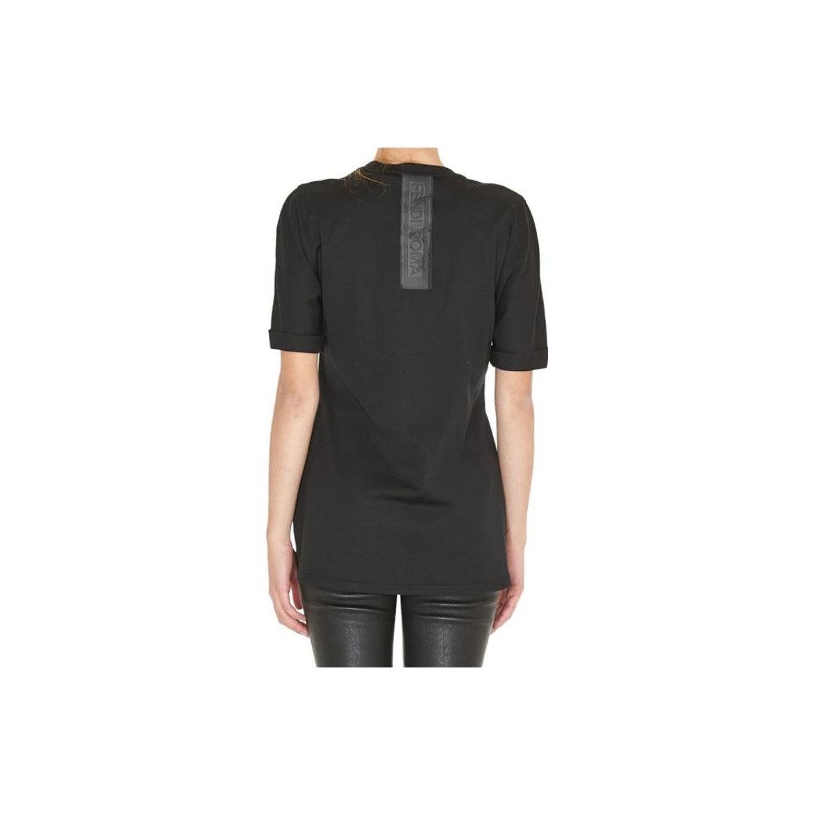 Fendi Fendi Embroidered Cotton T-Shirt Black Size IT 38 Size XS / US 0-2 / IT 36-38 - 7 Thumbnail