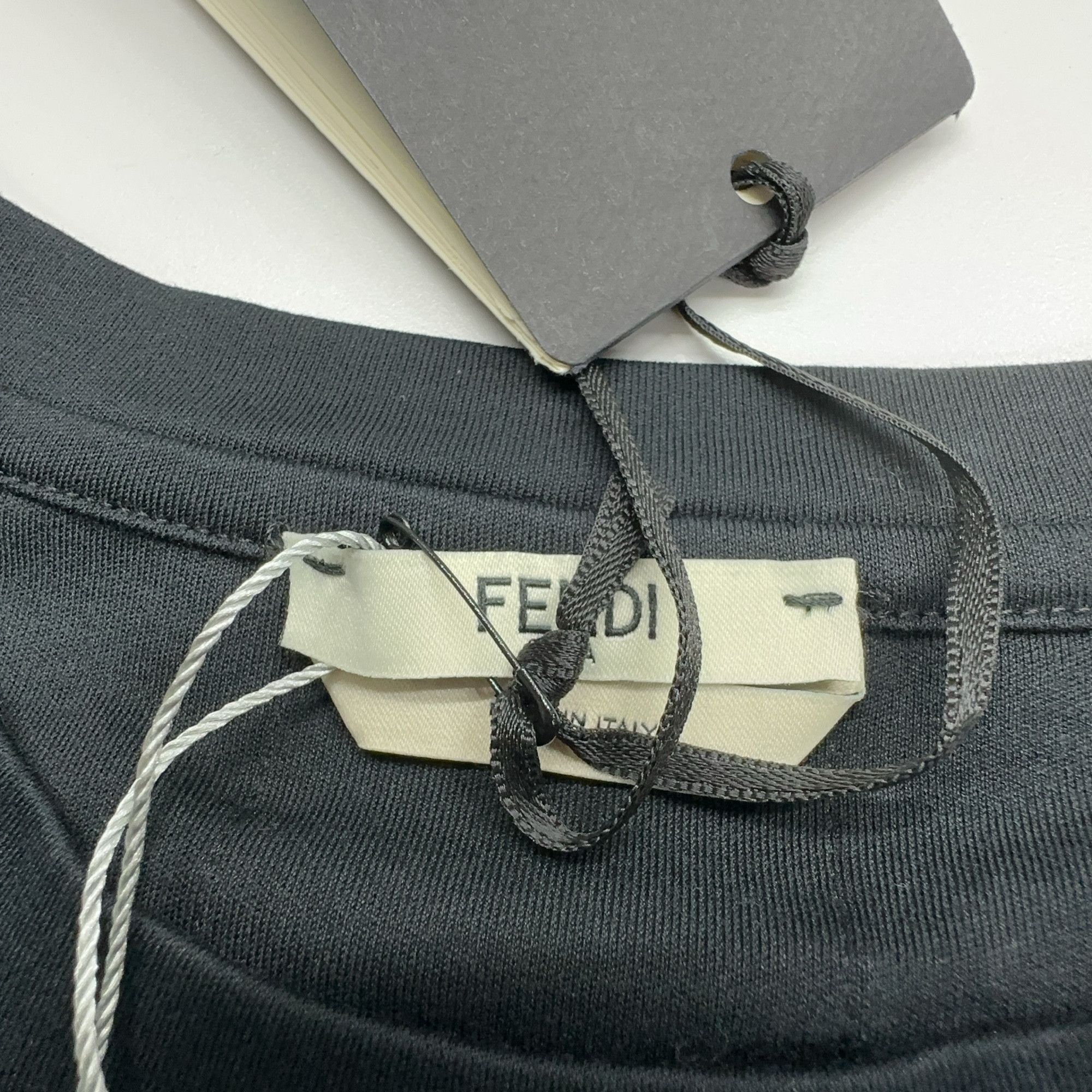 Fendi Fendi Embroidered Cotton T-Shirt Black Size IT 38 Size XS / US 0-2 / IT 36-38 - 5 Thumbnail