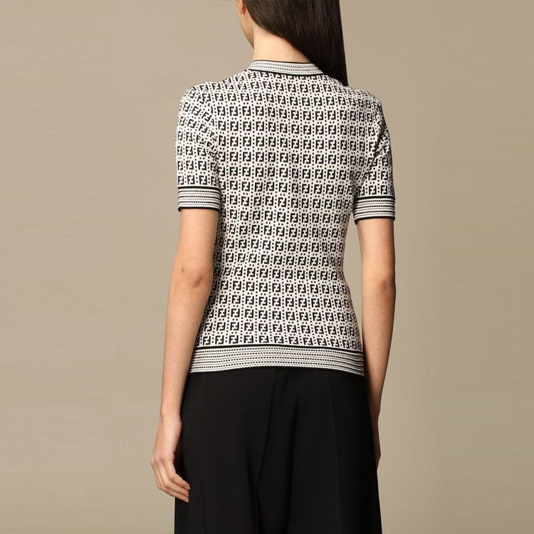 Fendi Fendi FF Logo Knit Short Sleeve Sweater Size IT 38 Size XS / US 0-2 / IT 36-38 - 9 Thumbnail