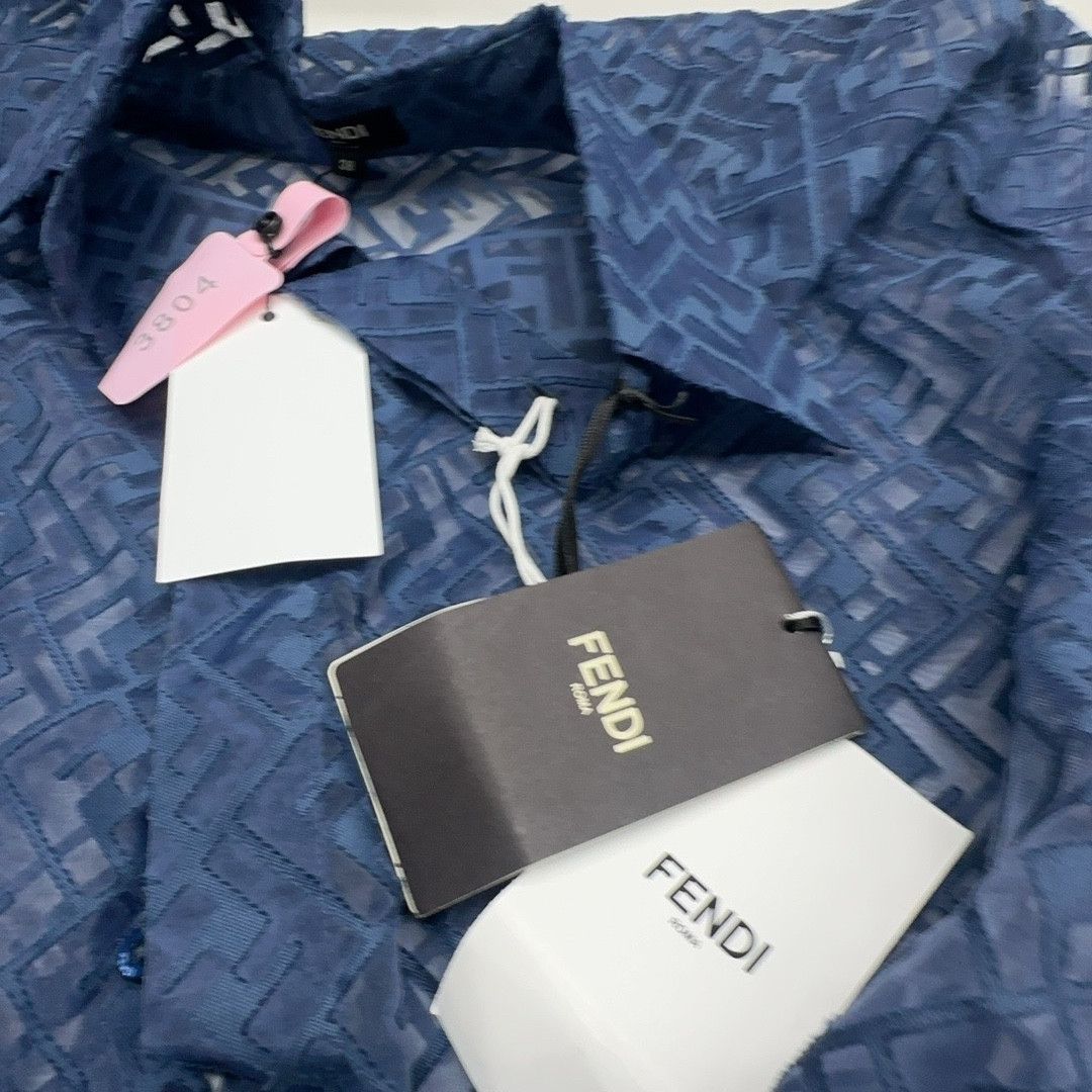 Fendi Fendi FF Logo Devore Short Sleeve Shirt Size S Size US S / EU 44-46 / 1 - 4 Thumbnail