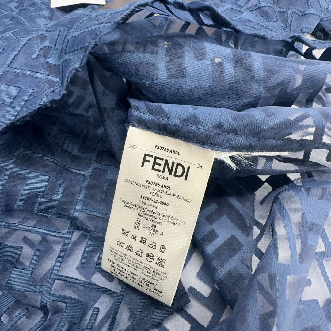 Fendi Fendi FF Logo Devore Short Sleeve Shirt Size S Size US S / EU 44-46 / 1 - 3 Thumbnail