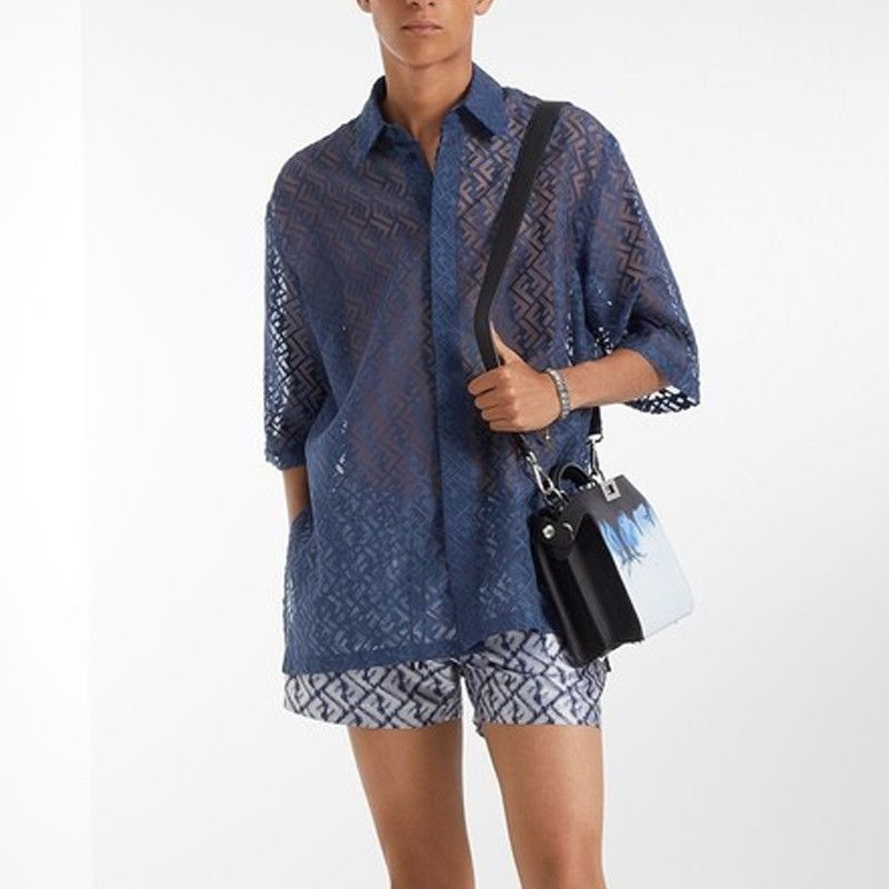 Fendi Fendi FF Logo Devore Short Sleeve Shirt Size S Size US S / EU 44-46 / 1 - 8 Thumbnail