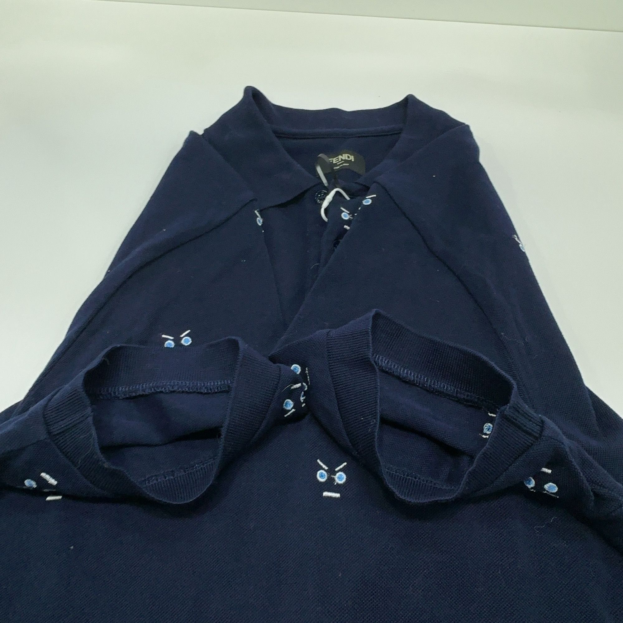 Fendi Fendi Embroidered Eyes Polo Shirt Navy Size 46 Size US S / EU 44-46 / 1 - 7 Thumbnail