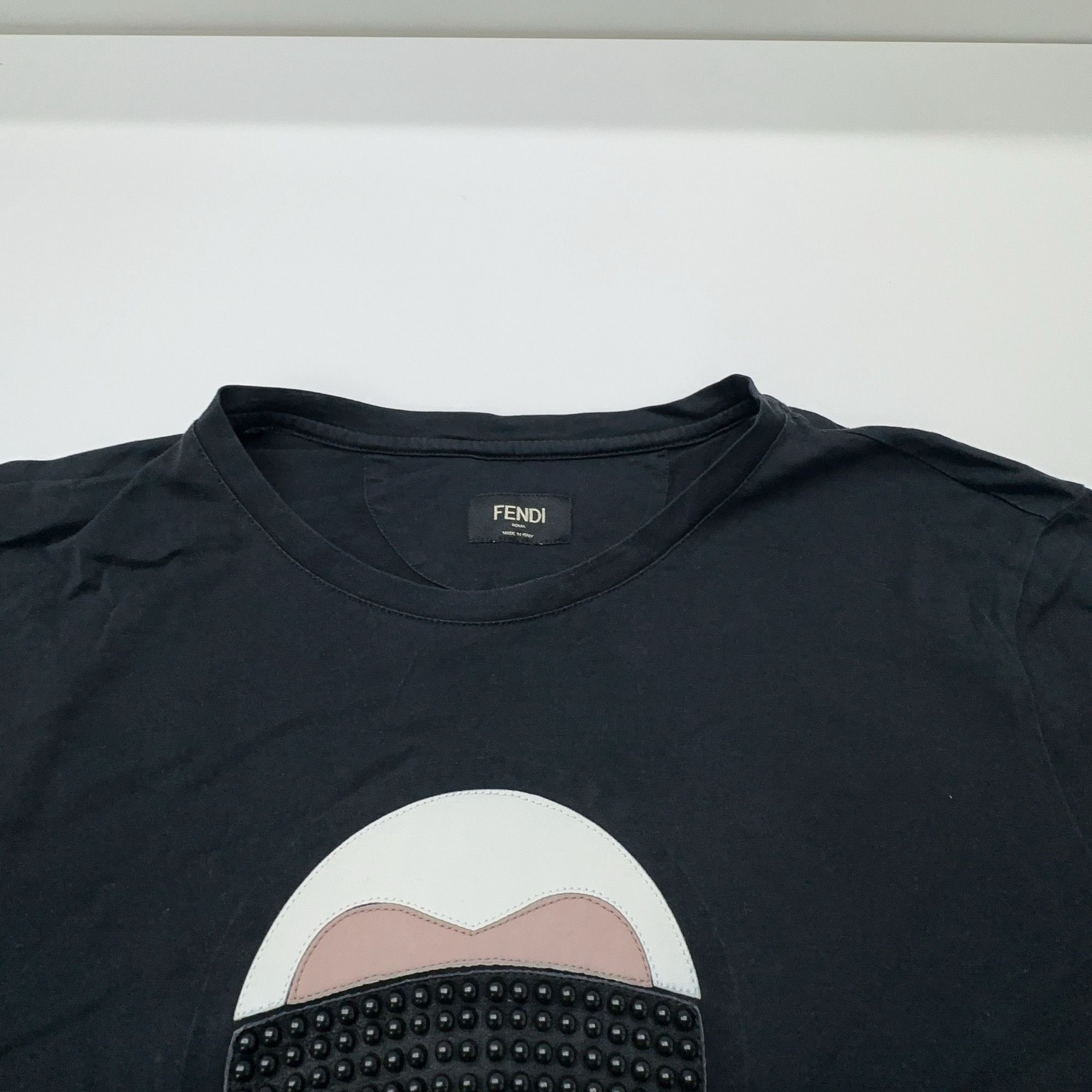 Fendi Fendi Karl Lagerfeld Studded Graphic T-Shirt Size M Size US M / EU 48-50 / 2 - 9 Thumbnail