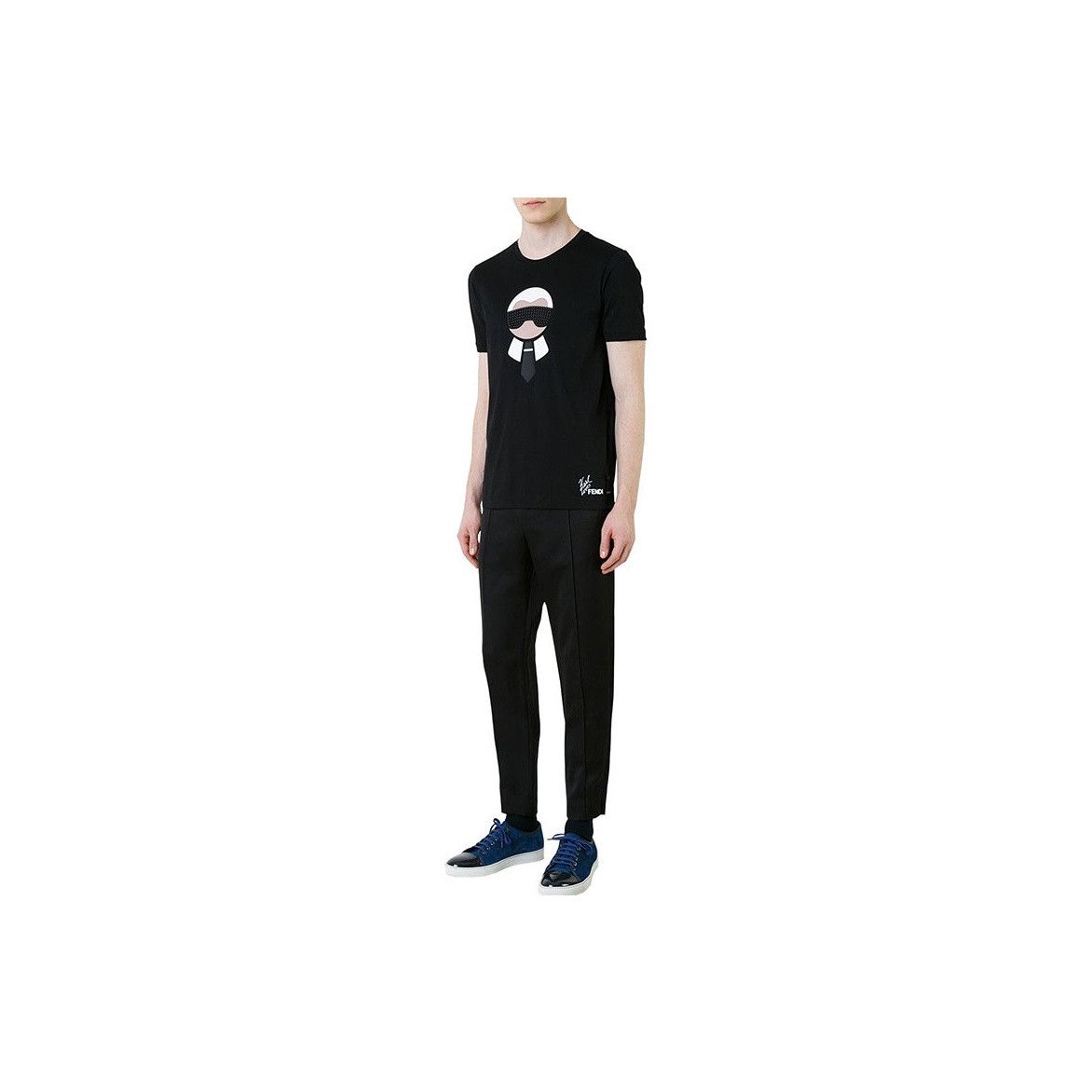 Fendi Fendi Karl Lagerfeld Studded Graphic T-Shirt Size M Size US M / EU 48-50 / 2 - 16 Thumbnail