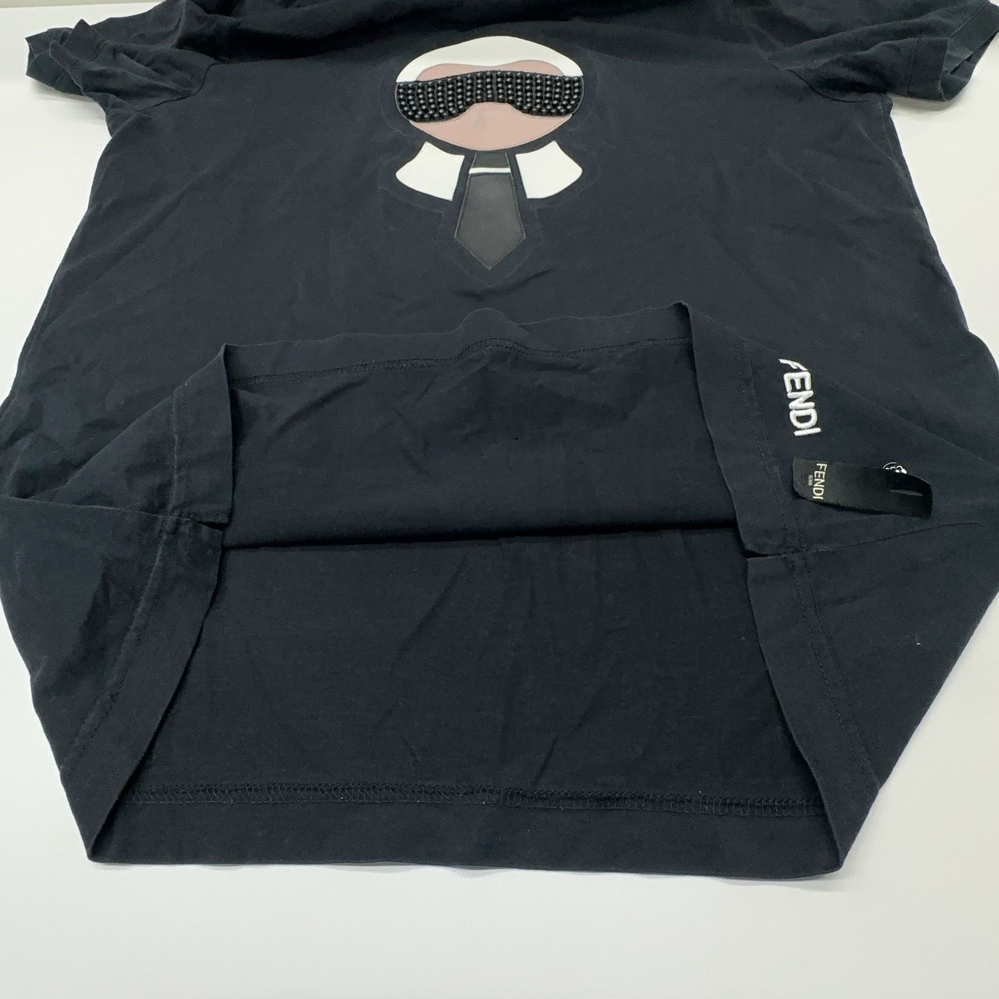 Fendi Fendi Karl Lagerfeld Studded Graphic T-Shirt Size M Size US M / EU 48-50 / 2 - 12 Thumbnail