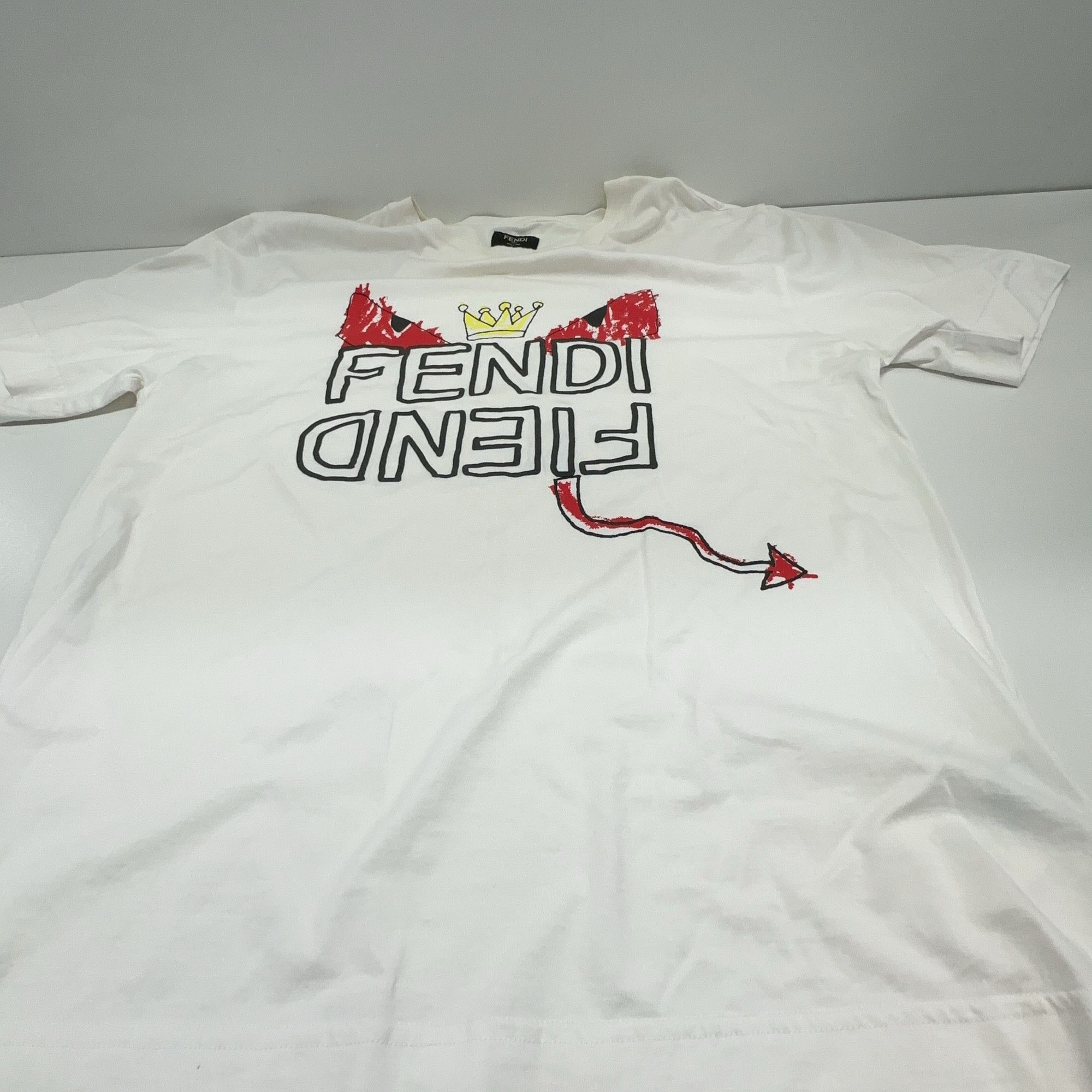 Fendi Fendi Devil Graphic Short Sleeve T-Shirt Size M Size US M / EU 48-50 / 2 - 7 Thumbnail