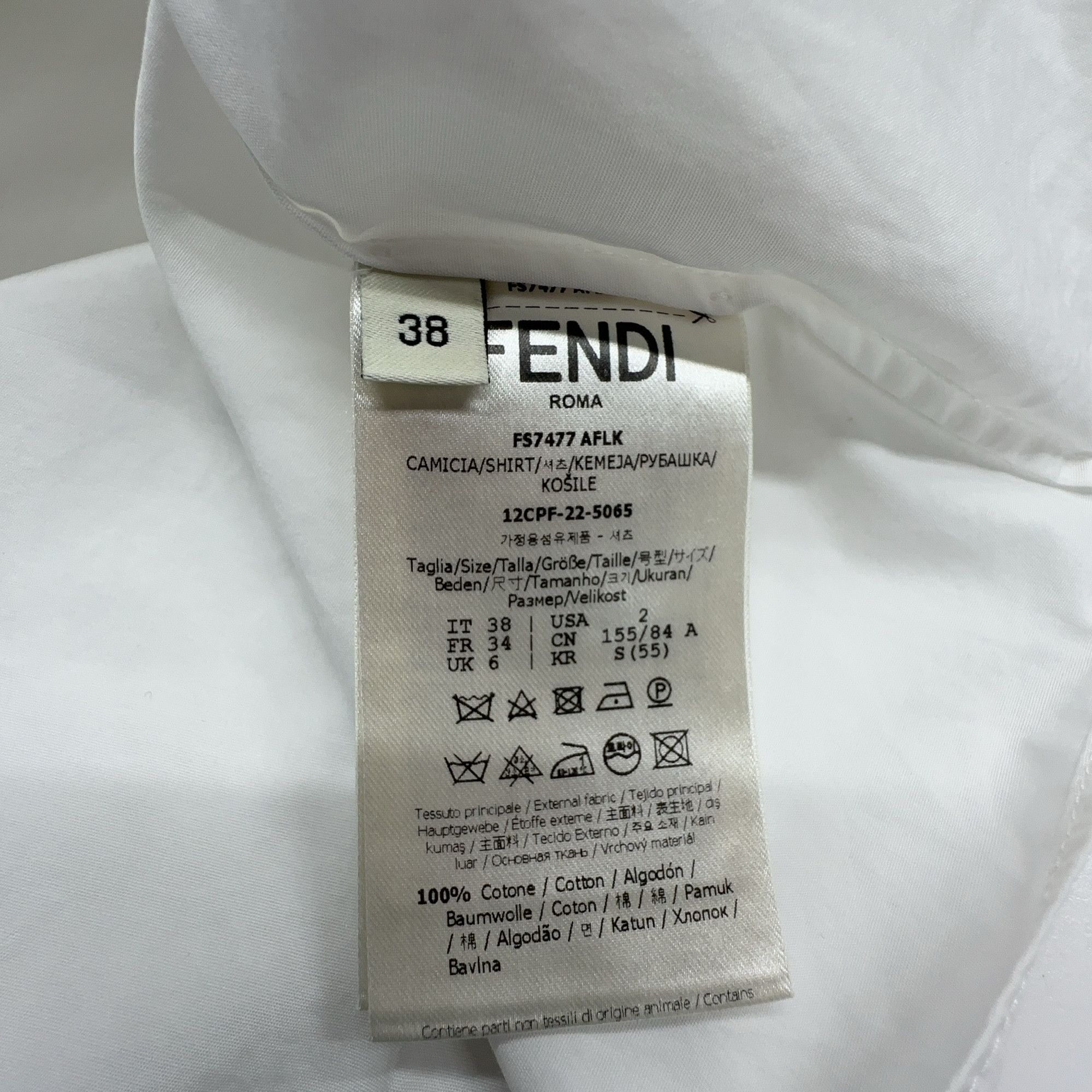 Fendi Fendi Solid Button Up Shirt Size 38 Size XS / US 0-2 / IT 36-38 - 3 Thumbnail