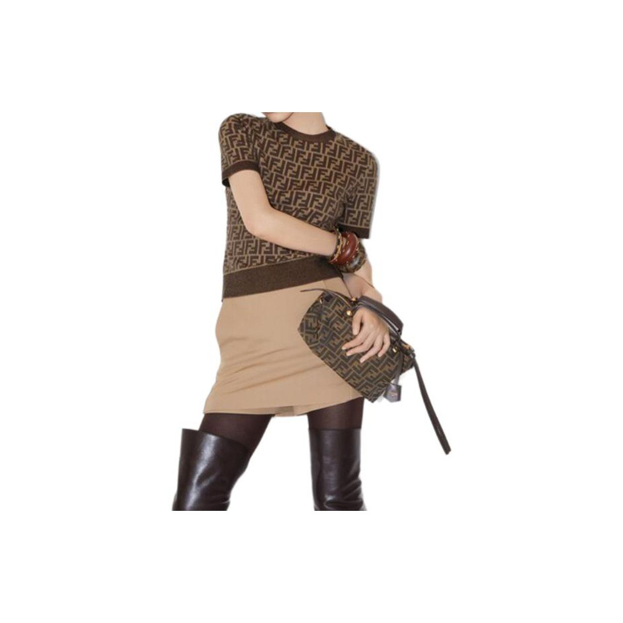 Fendi Fendi FF Logo Knit Short Sleeve Sweater Size 40 Size S / US 4 / IT 40 - 6 Thumbnail