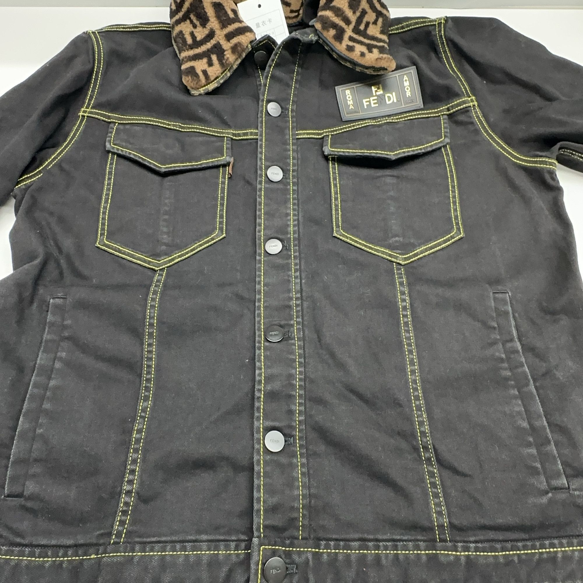 Fendi Fendi FF Monogram Collar Denim Jacket Size 52 Size US L / EU 52-54 / 3 - 7 Thumbnail