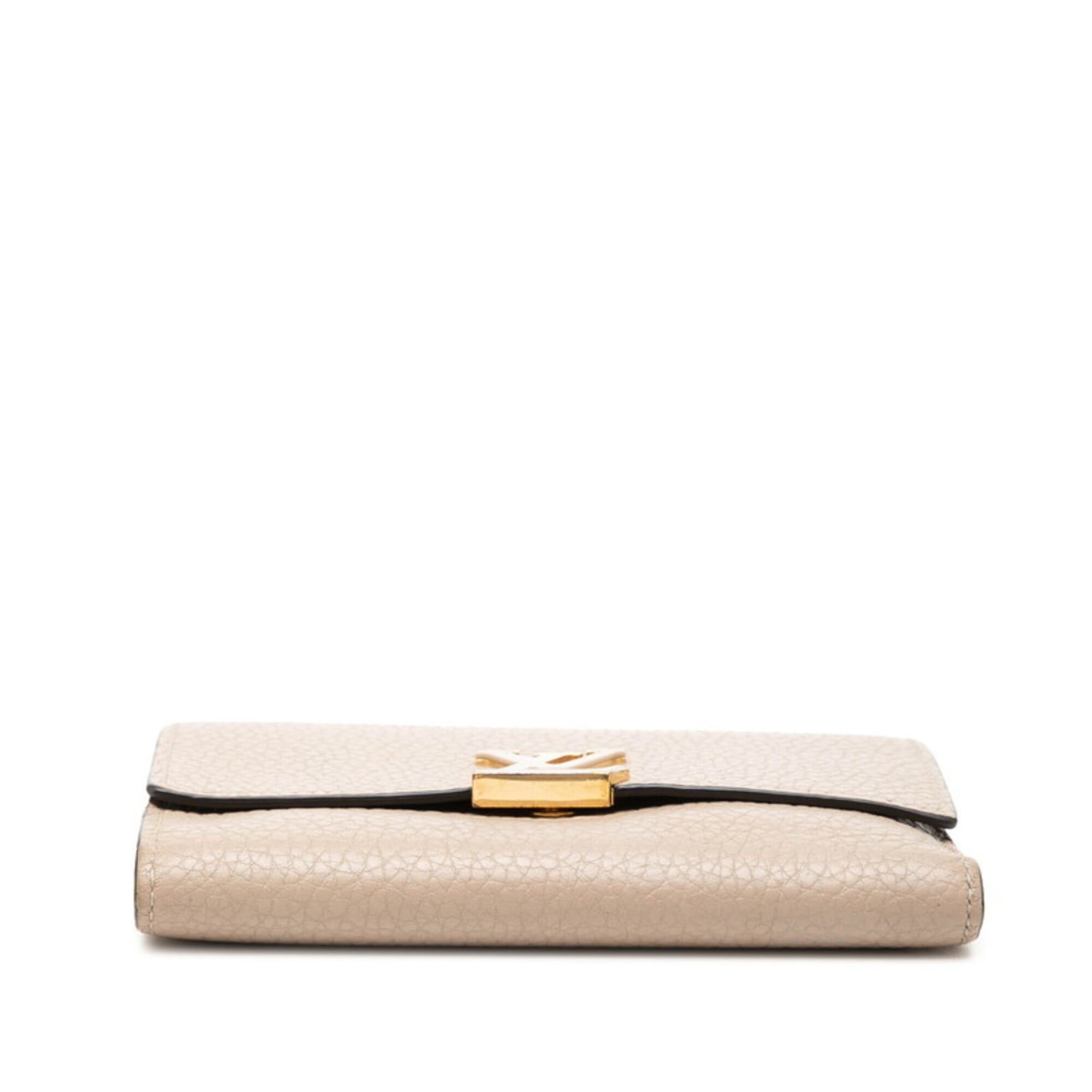 Louis Vuitton Louis Vuitton Portefeuille Capucines Compact Tri-fold Wallet M62159 Galet Beige Taurillon Leather Women's LOUIS VUITTON Size ONE SIZE - 3 Thumbnail