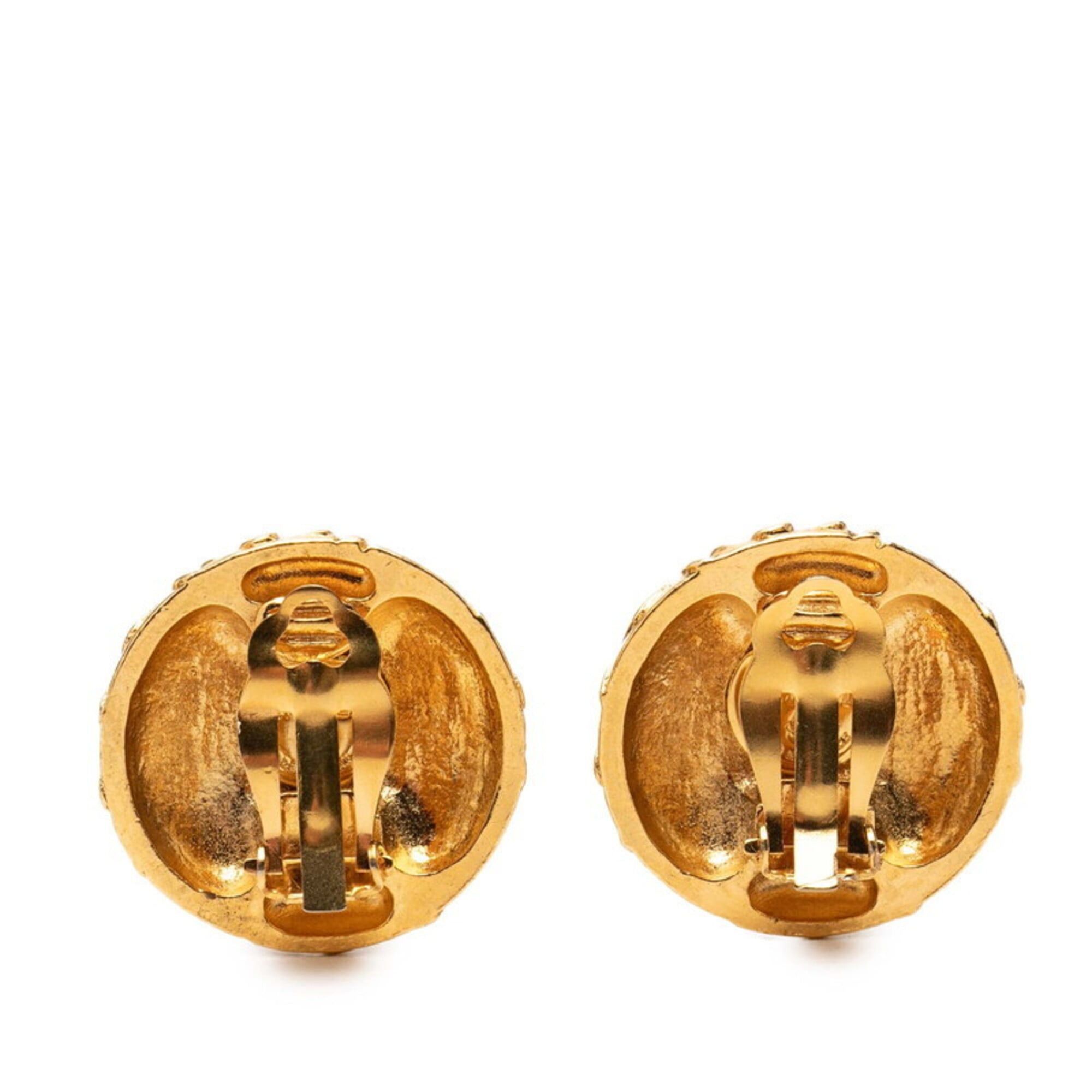 Chanel Chanel Coco Mark Round Earrings, Gold Plated, Women's CHANEL Size ONE SIZE - 2 Thumbnail