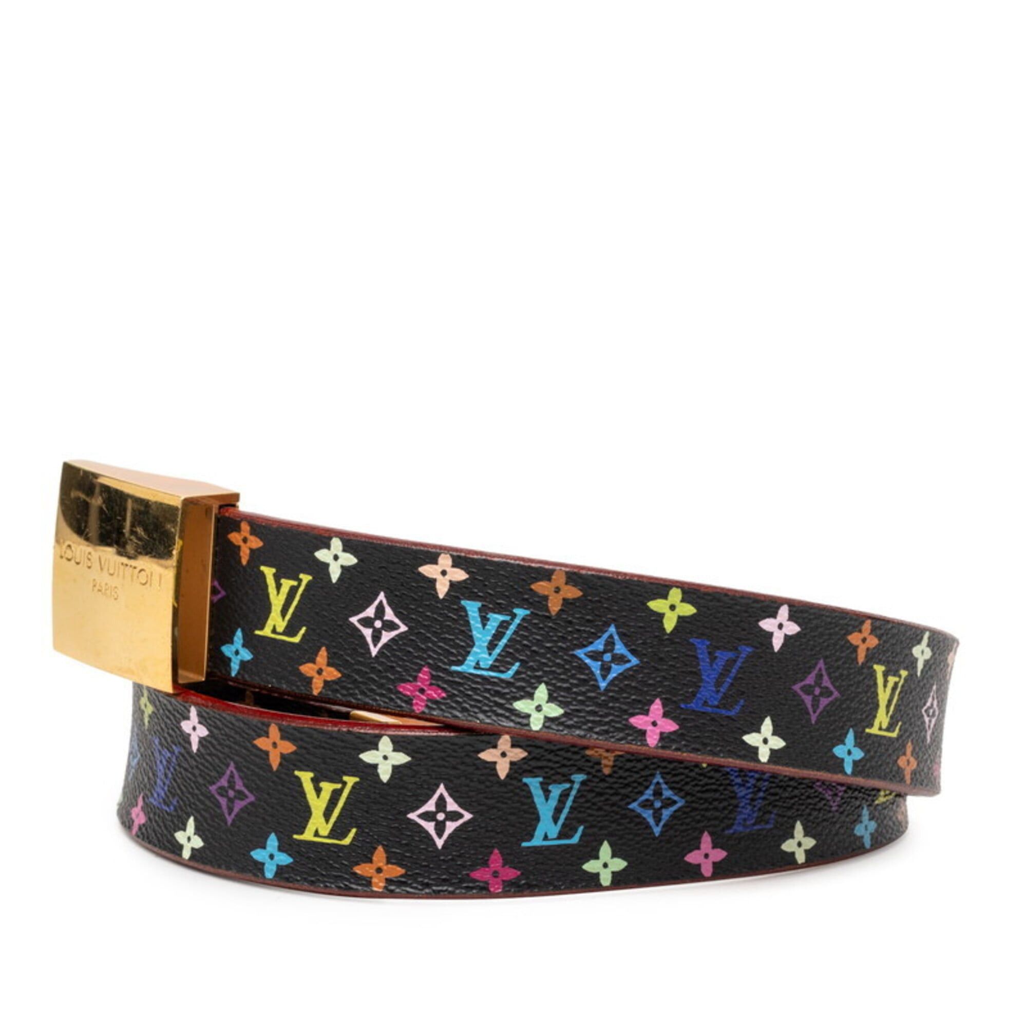 Louis Vuitton Louis Vuitton Monogram Multicolor Belt, Size: 80 32, M9271, Black Leather, Women's. Size ONE SIZE - 2 Thumbnail