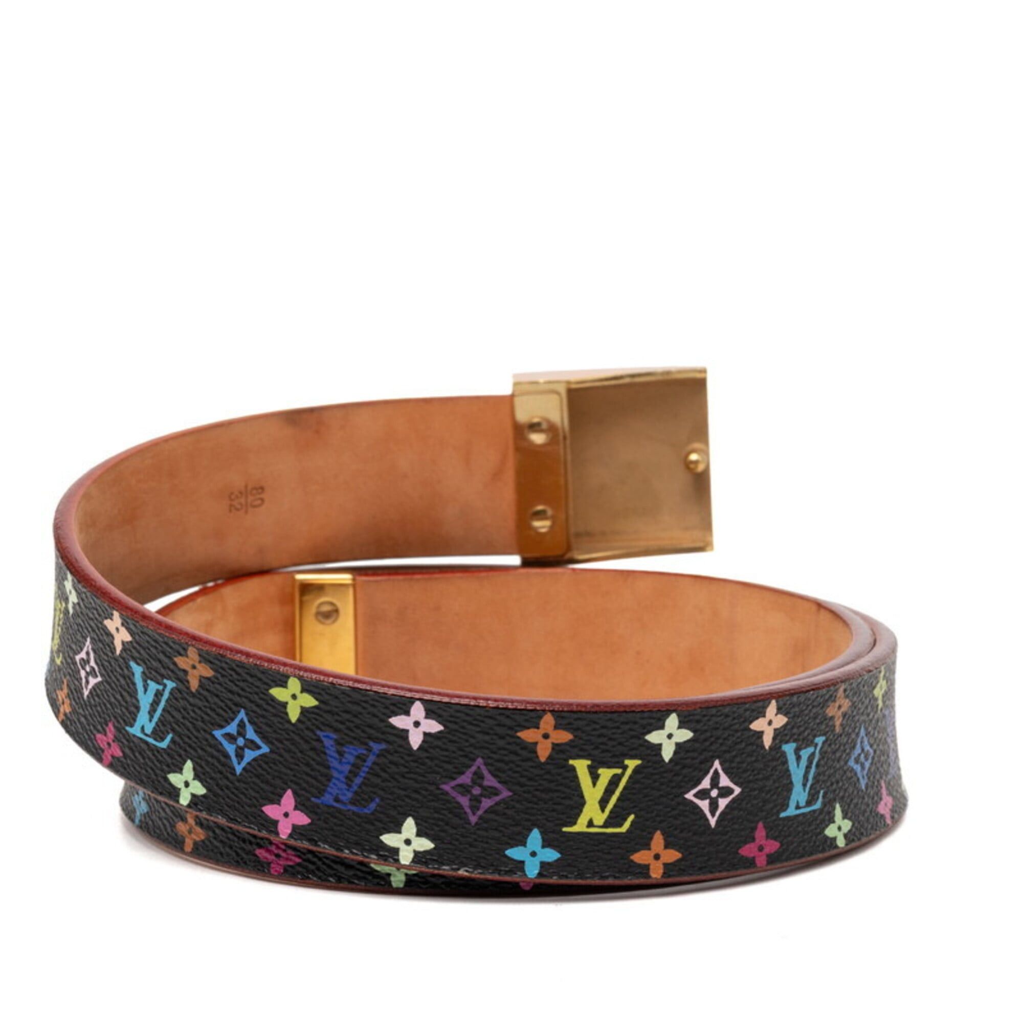Louis Vuitton Louis Vuitton Monogram Multicolor Belt, Size: 80 32, M9271, Black Leather, Women's. Size ONE SIZE - 3 Thumbnail