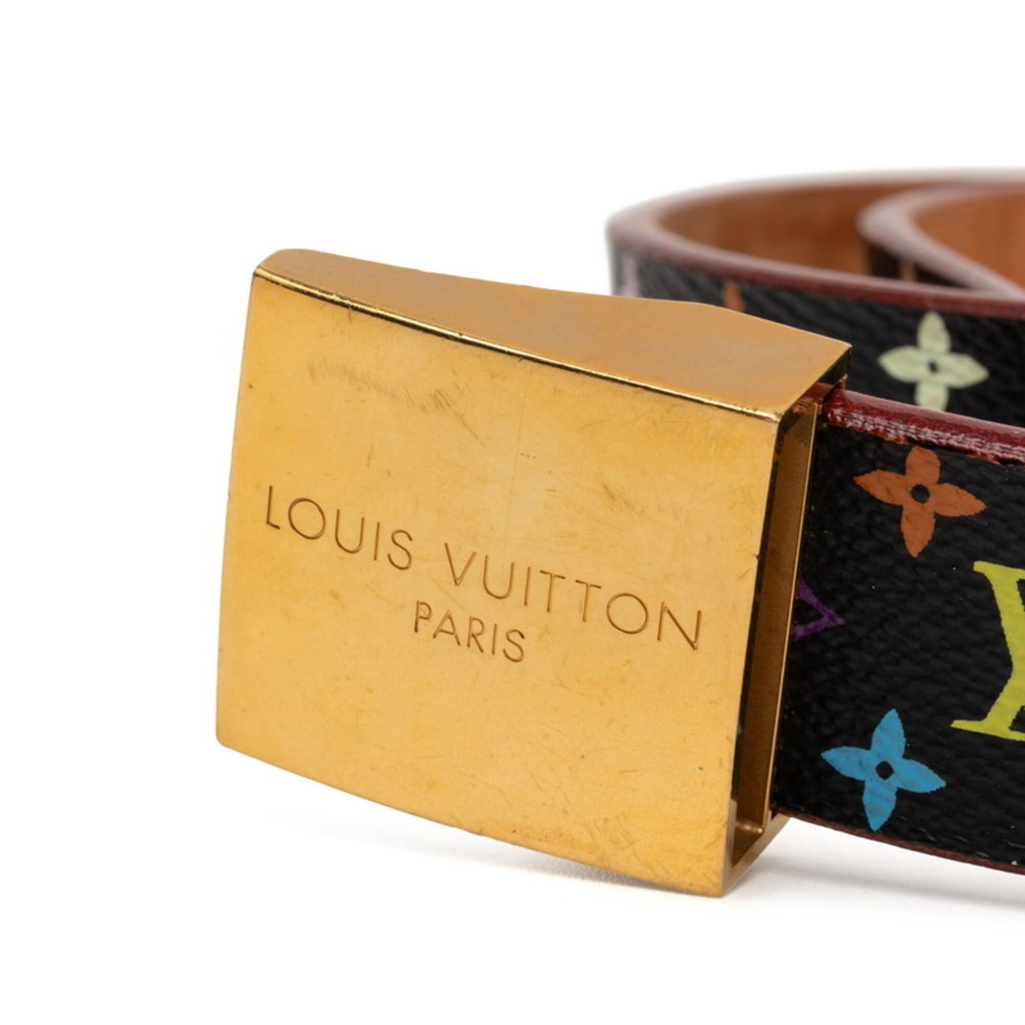 Louis Vuitton Louis Vuitton Monogram Multicolor Belt, Size: 80 32, M9271, Black Leather, Women's. Size ONE SIZE - 4 Thumbnail