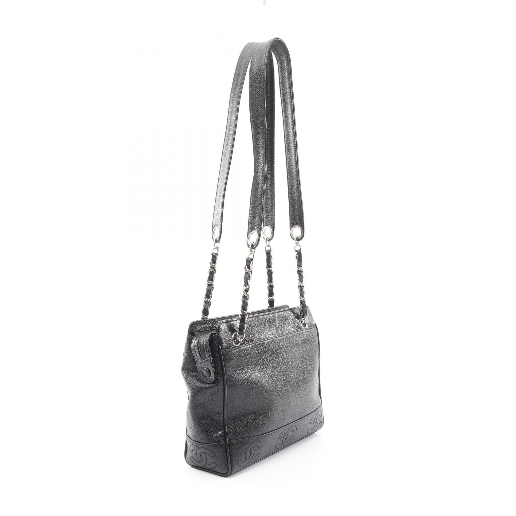 Chanel Chanel CHANEL Triple Coco Mark Grained Calfskin Shoulder Bag Leather Shoulder Bag DUTY FREE for USA Size ONE SIZE - 2 Thumbnail