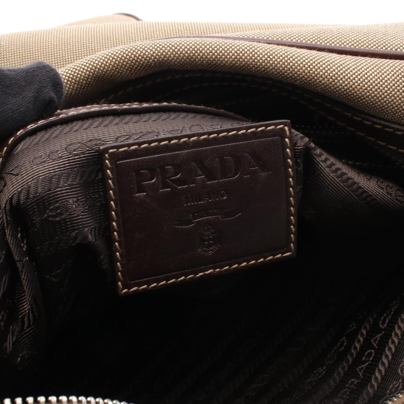 Prada Prada PRADA Logo Jacquard Canvas Leather Shoulder Bag Textile Shoulder Bag 46022 DUTY FREE for USA Size ONE SIZE - 4 Thumbnail
