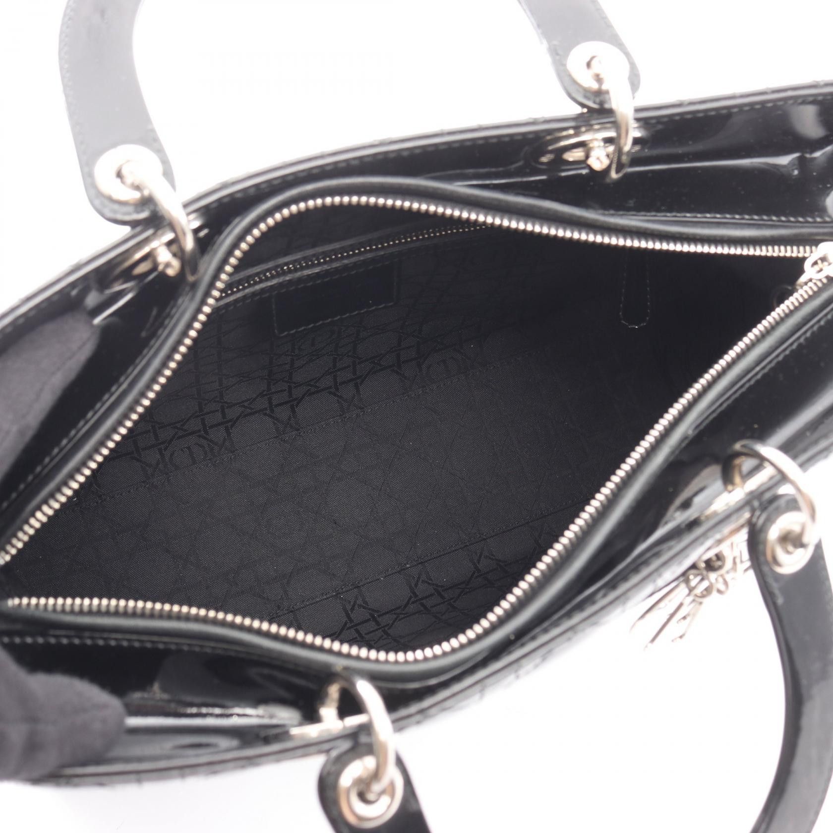Dior Dior Dior Lady Dior Patent Leather Handbag Leather Handbag M0566OWCB-M900 DUTY FREE for USA Size ONE SIZE - 3 Thumbnail