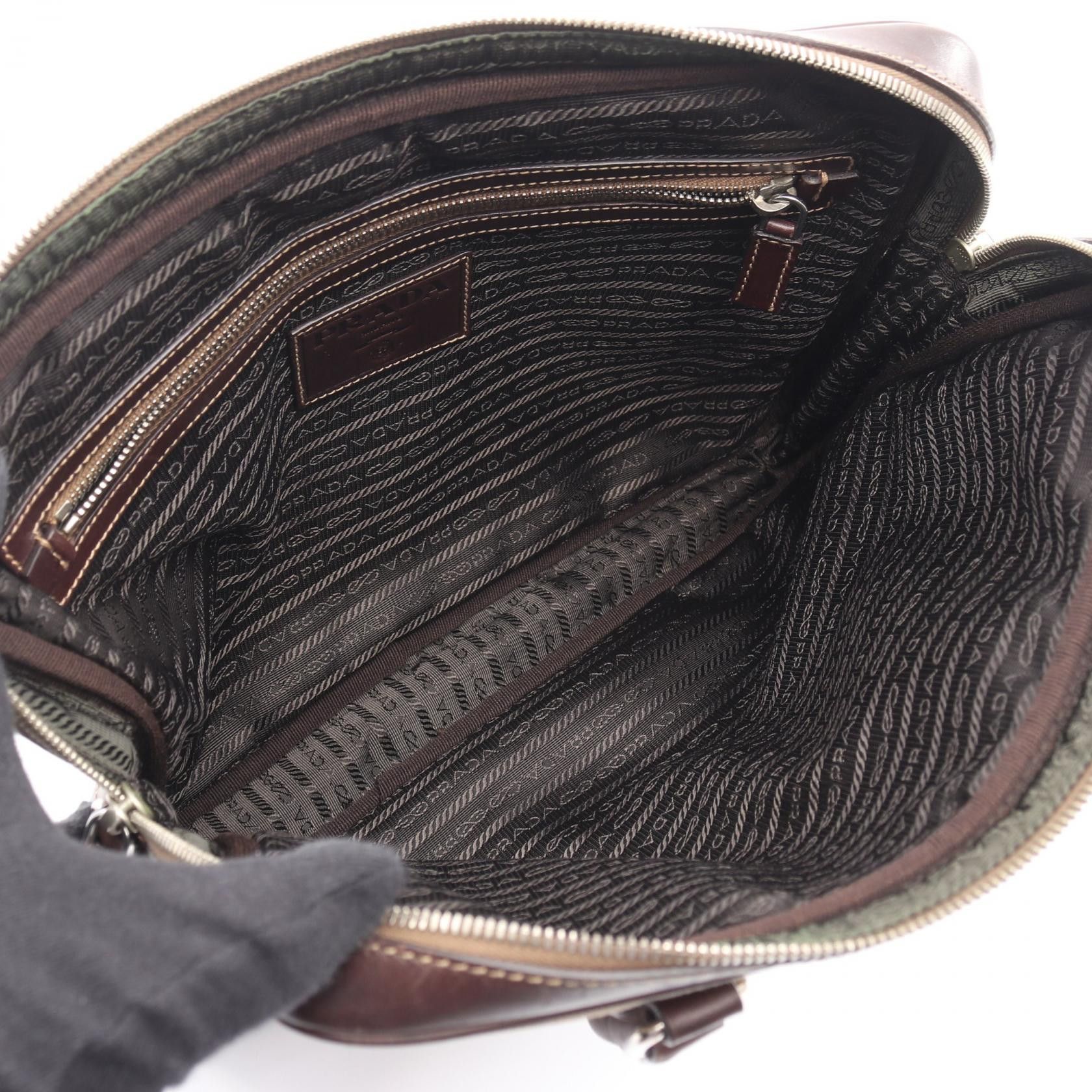 Prada Prada PRADA Canvas Leather Handbag Leather Handbag DUTY FREE for USA Size ONE SIZE - 3 Thumbnail