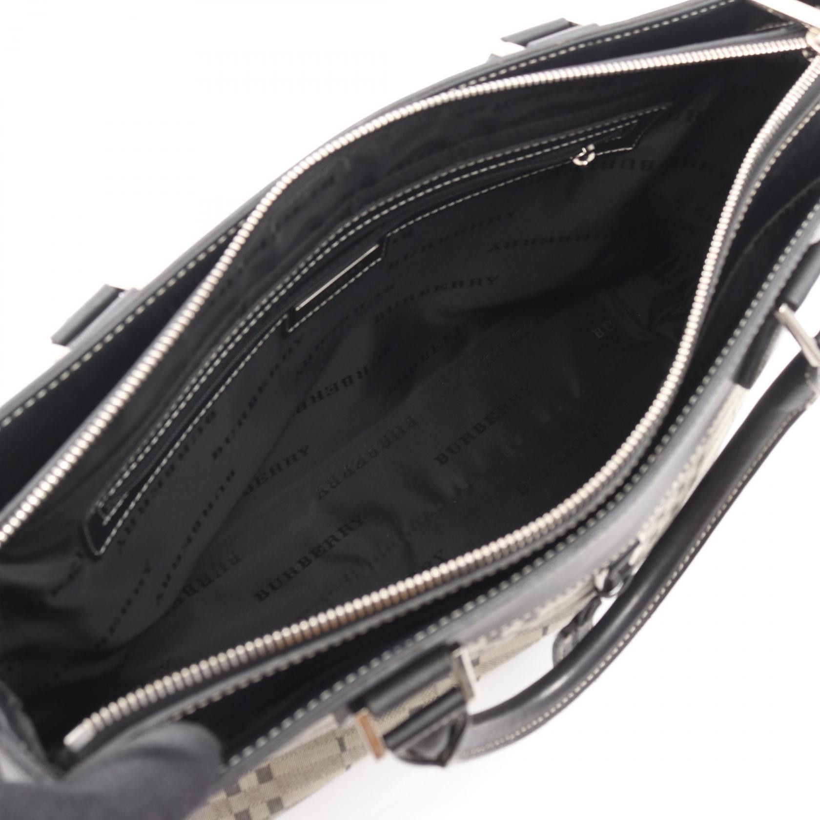 Burberry Burberry Burberry Canvas Leather Handbag Leather Handbag DUTY FREE for USA Size ONE SIZE - 3 Thumbnail