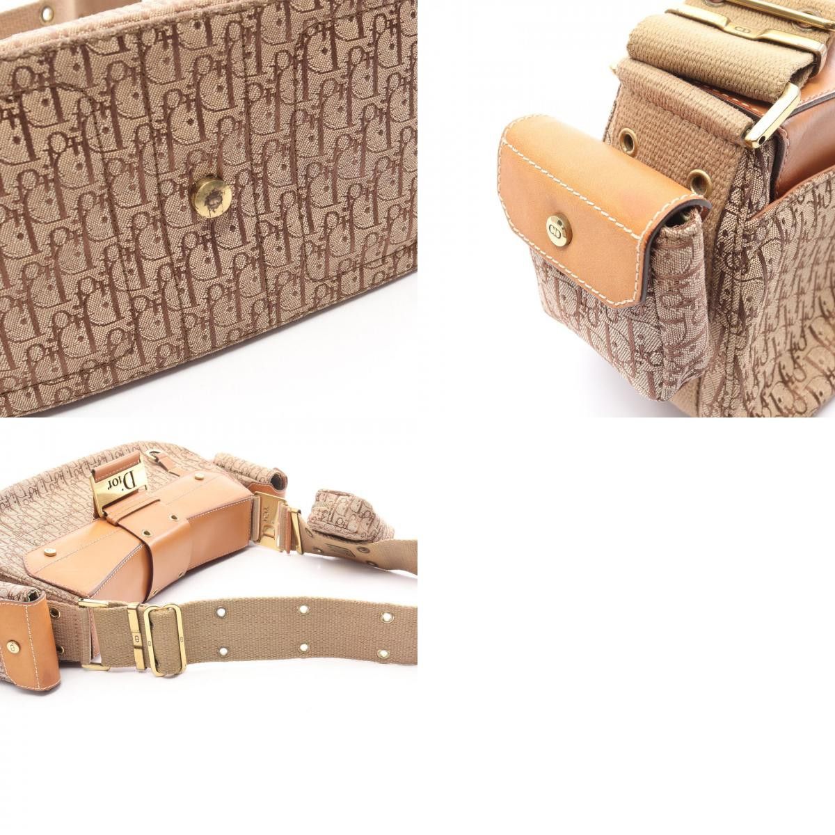 Dior Dior Dior Street Chic Trotter Canvas Leather Shoulder Bag Leather Shoulder Bag DUTY FREE for USA Size ONE SIZE - 10 Thumbnail
