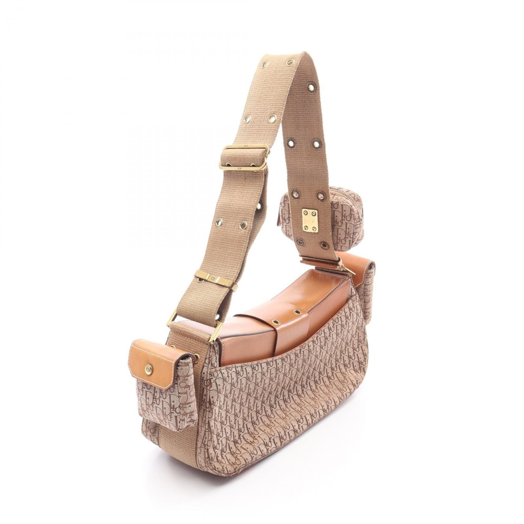 Dior Dior Dior Street Chic Trotter Canvas Leather Shoulder Bag Leather Shoulder Bag DUTY FREE for USA Size ONE SIZE - 2 Thumbnail