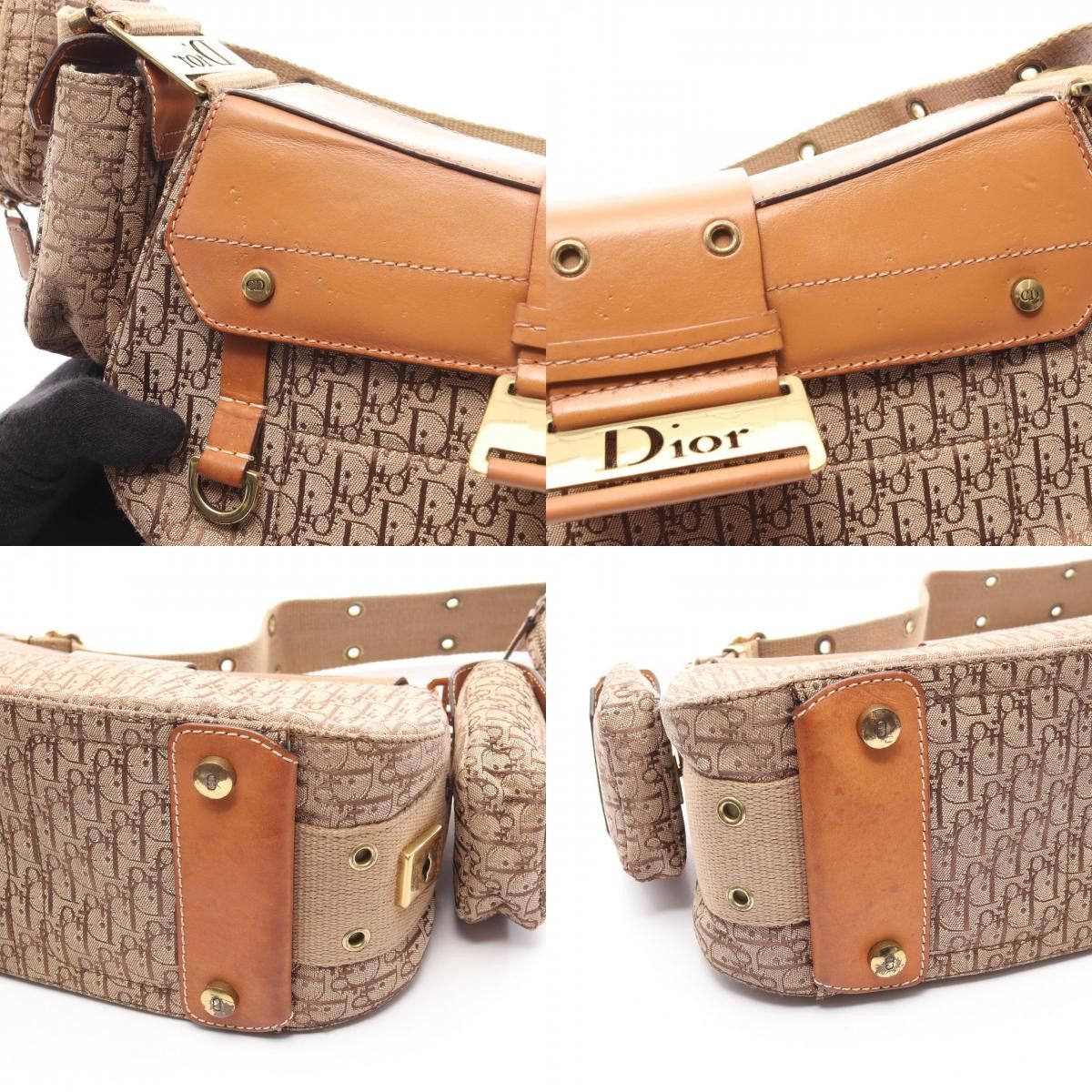 Dior Dior Dior Street Chic Trotter Canvas Leather Shoulder Bag Leather Shoulder Bag DUTY FREE for USA Size ONE SIZE - 9 Thumbnail